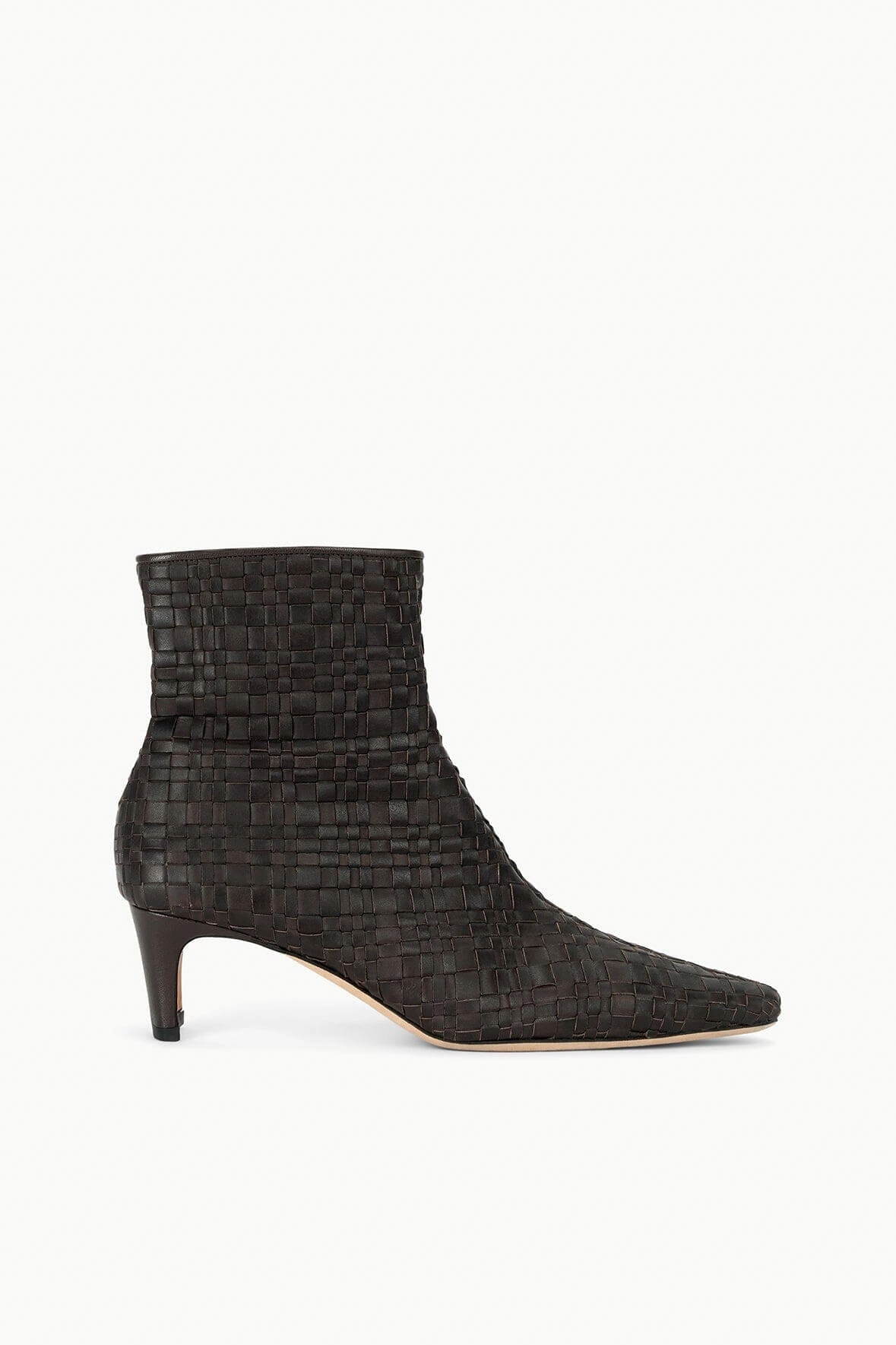 WALLY ANKLE BOOT | ESPRESSO WOVEN LEATHER Formal Mode Moon Tone