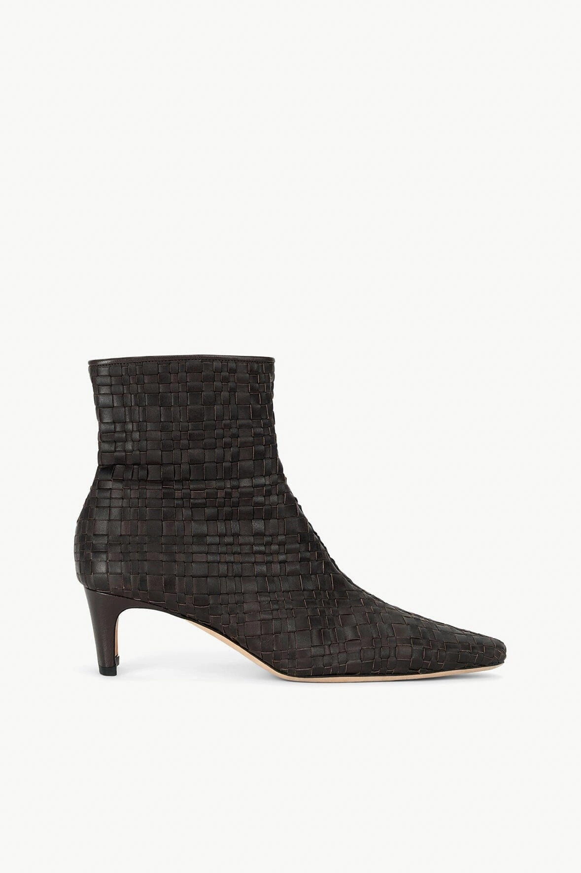 WALLY ANKLE BOOT | ESPRESSO WOVEN LEATHER Matte Edge