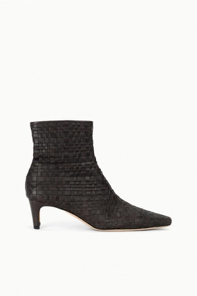 WALLY ANKLE BOOT | ESPRESSO WOVEN LEATHER Formal Mode Moon Tone