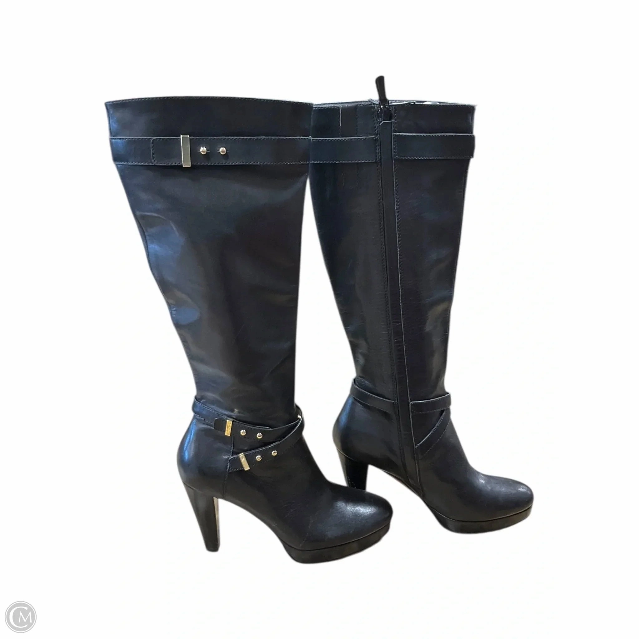 insulated Insulated Hiking Trails Boots Knee Heels By Cole-haan In Black, Size: 7