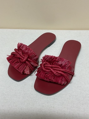 Sea Breeze Flex grooves Sandals Designer By Tory Burch In Red, Size:7