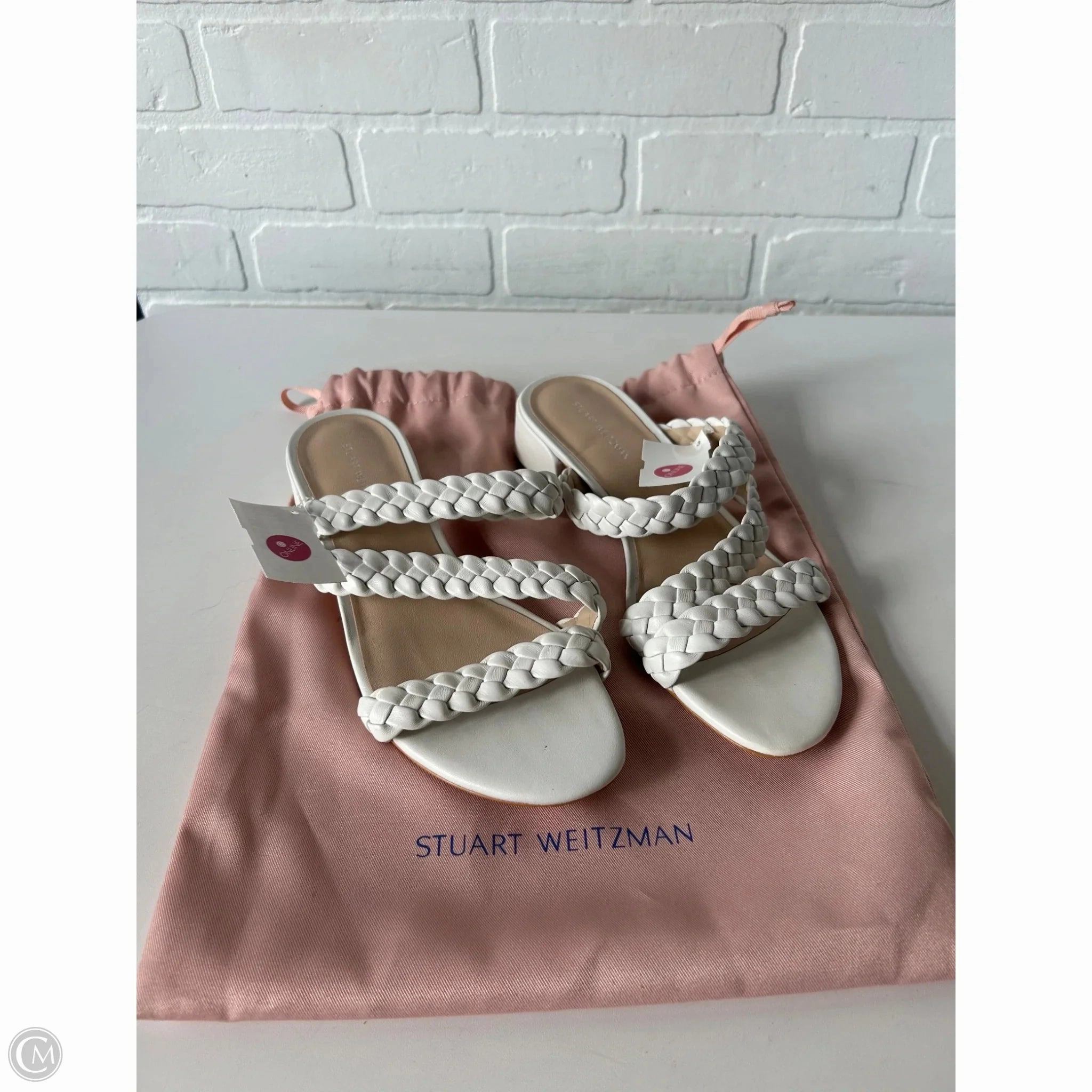Reinforced toe box Sandals Designer By Stuart Weitzman In White, Size: 8
