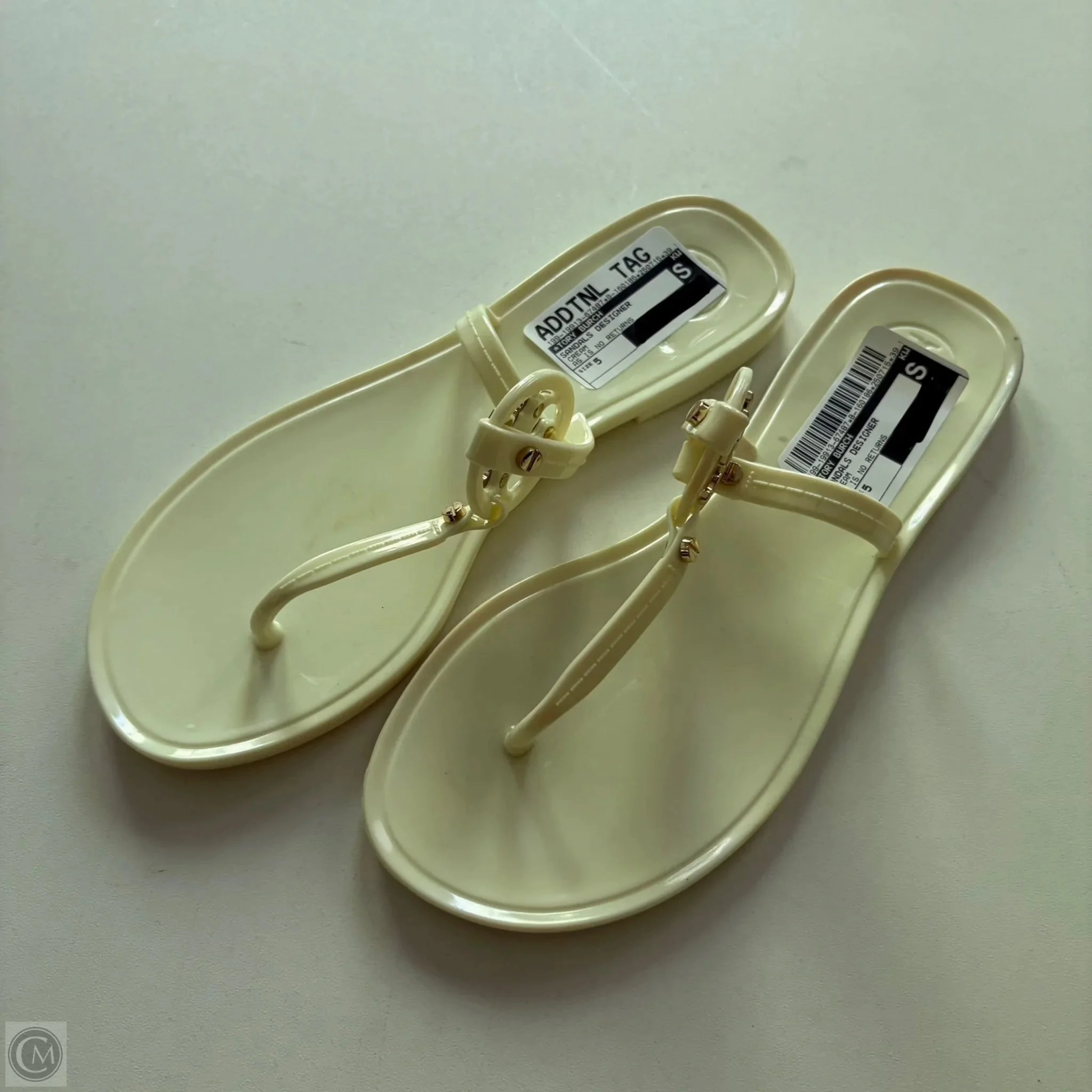 Sandals Designer By Tory Burch In Cream, Size: 5 Cushioned Base Work Commute