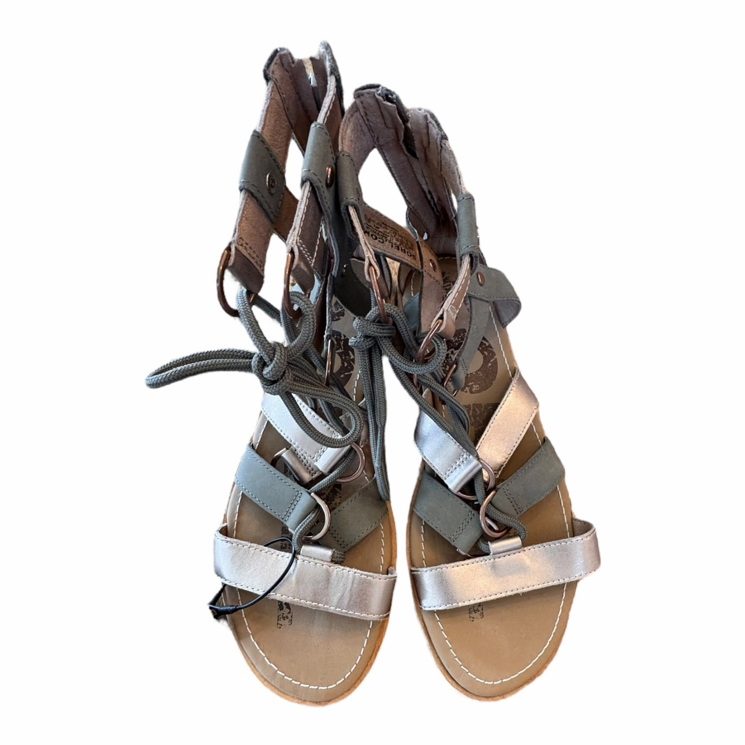 Comfort Grip Sandals Designer By Sorel In Green, Size:8.5