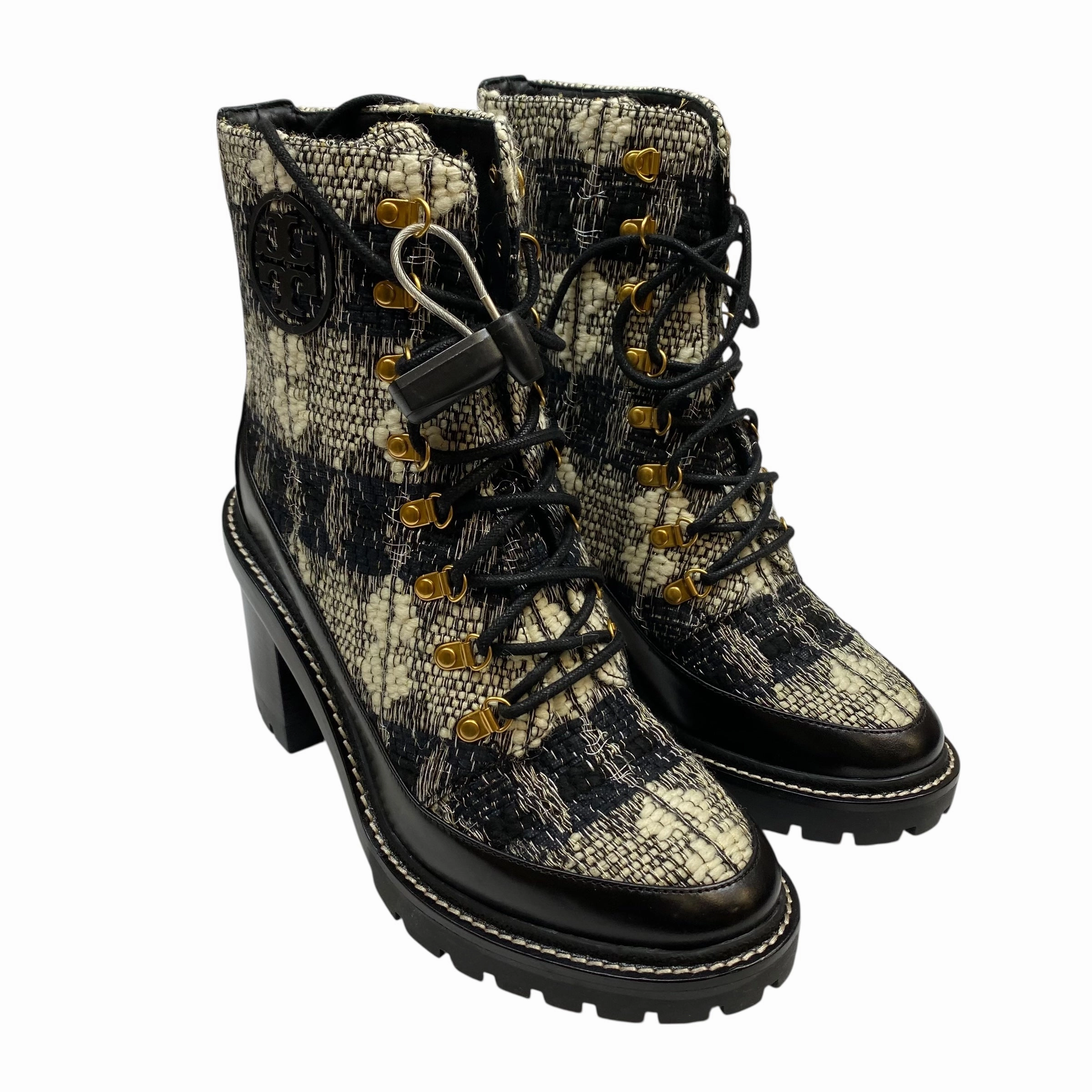 Breathable City Adventure Boots Designer By Tory Burch In Black & Cream, Size:10