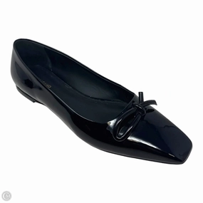Slip Resistant Traction Commute Light Annie Patent Flats Shoes Luxury Designer By Ferragamo In Black, Size: 8.5
