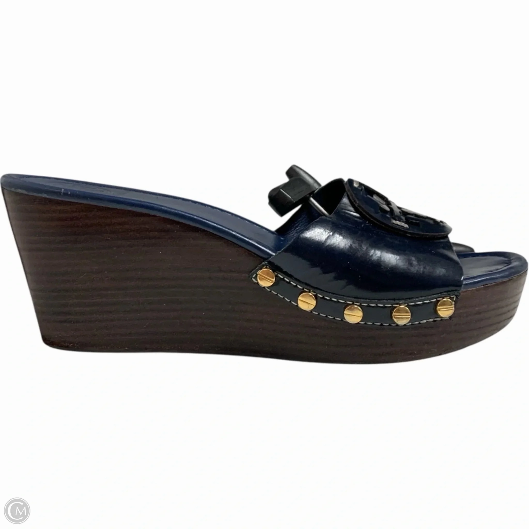 Breathable Upper Media Pop Sandals Designer By Tory Burch In Navy, Size: 9