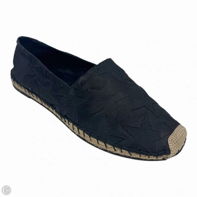 Clean White Leather Touch Star Espadrille Flats Shoes Luxury Designer By Valentino-garavani In Black, Size: 9 (39 EU)
