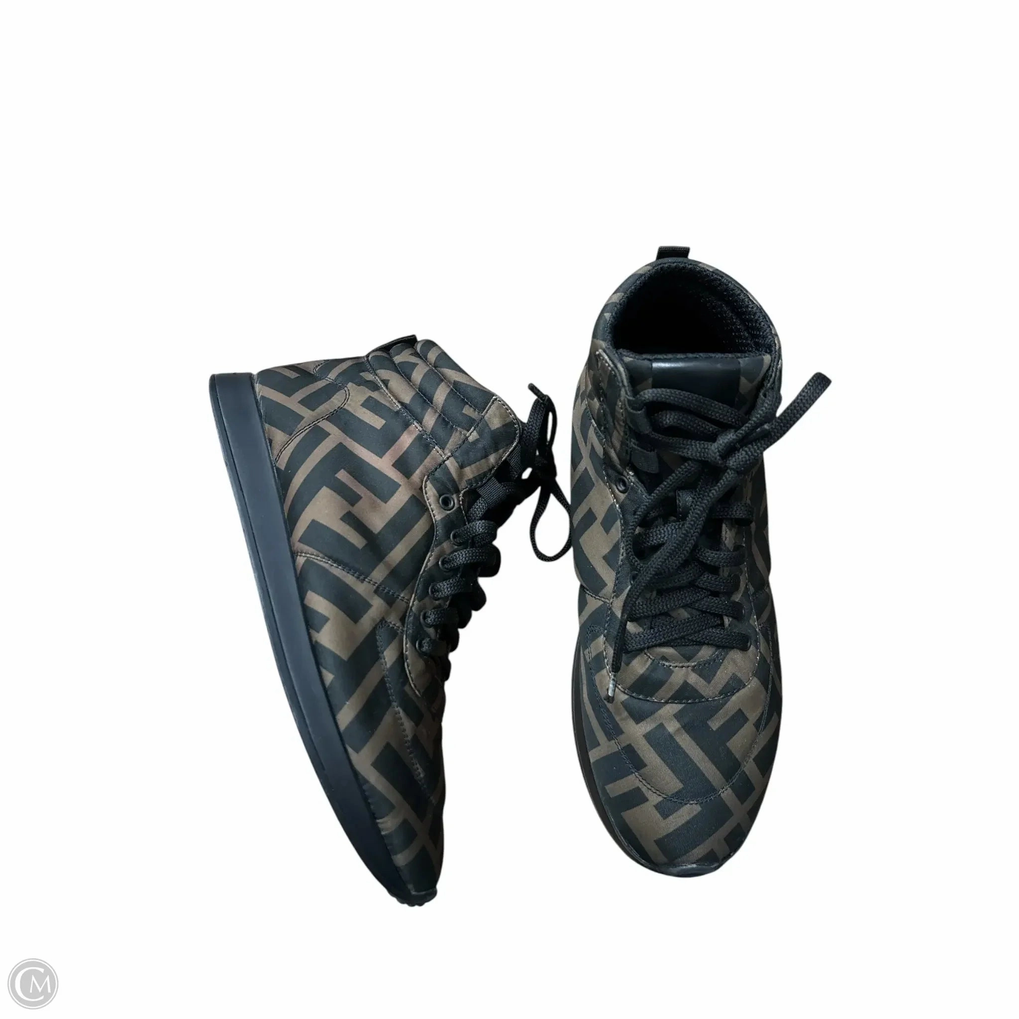 Shoes Luxury Designer By Fendi In Black & Brown Club Edge Business Mode