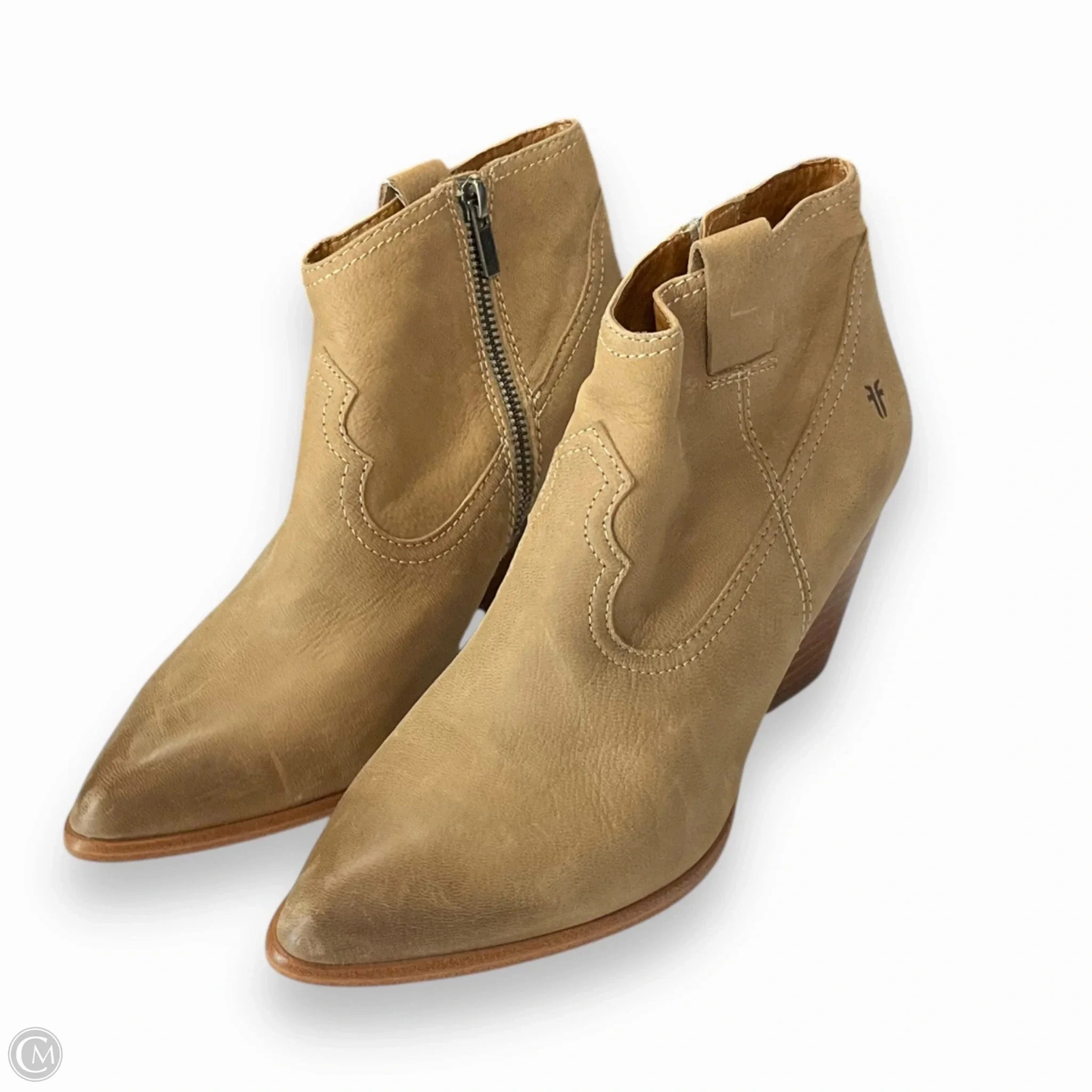 Dance Mode Rich Glow Boots Designer By Frye In Beige, Size: 8