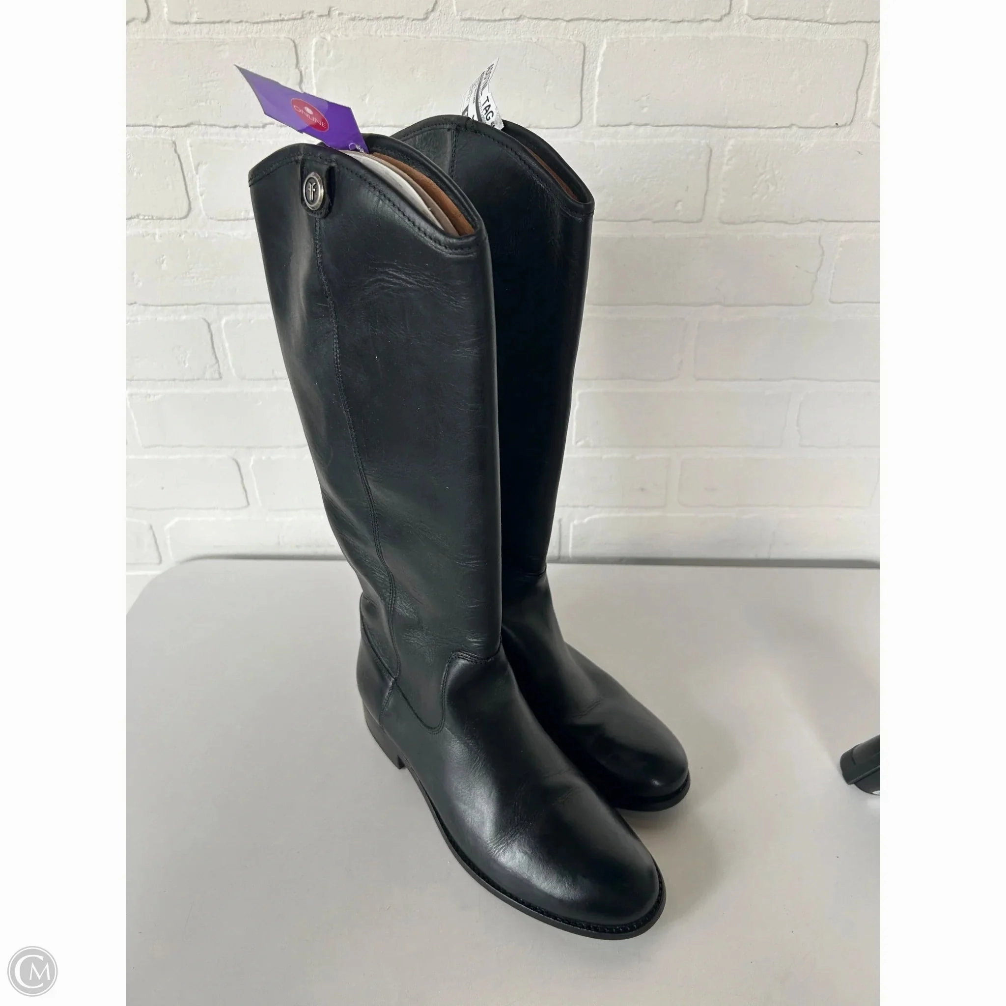 Boots Designer By Frye In Black, Size: 7.5 Molded Insole Bone Aid