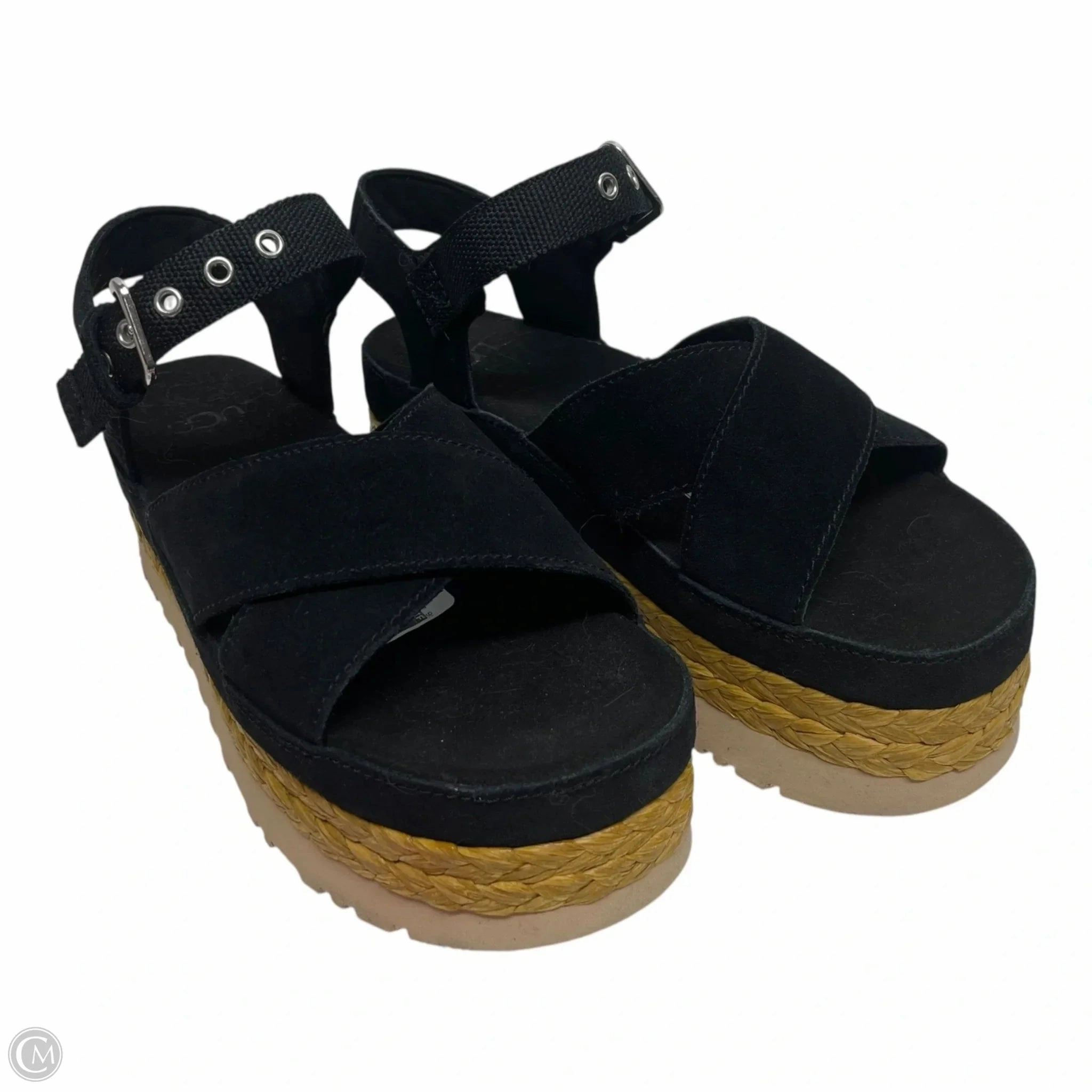 Durable Build Weekend Errands Beach Vibe Sandals Designer By Ugg In Black, Size: 7