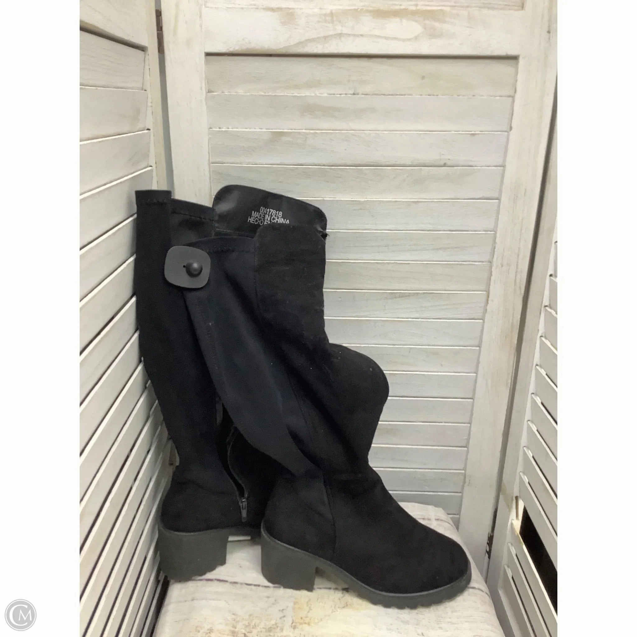 Boots Knee Heels By Forever 21 In Black, Size: 7 Slip Resistant Rough Terrain High Traction Stylish Explorer