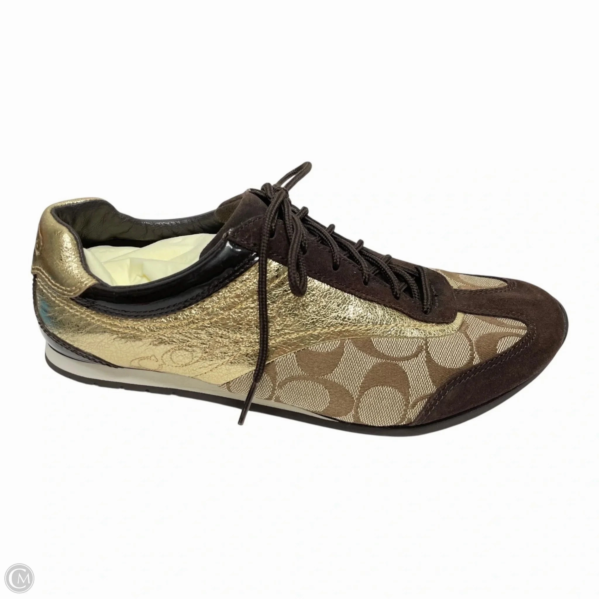 Stride Easy Shoes Designer By Coach In Gold, Size: 9.5