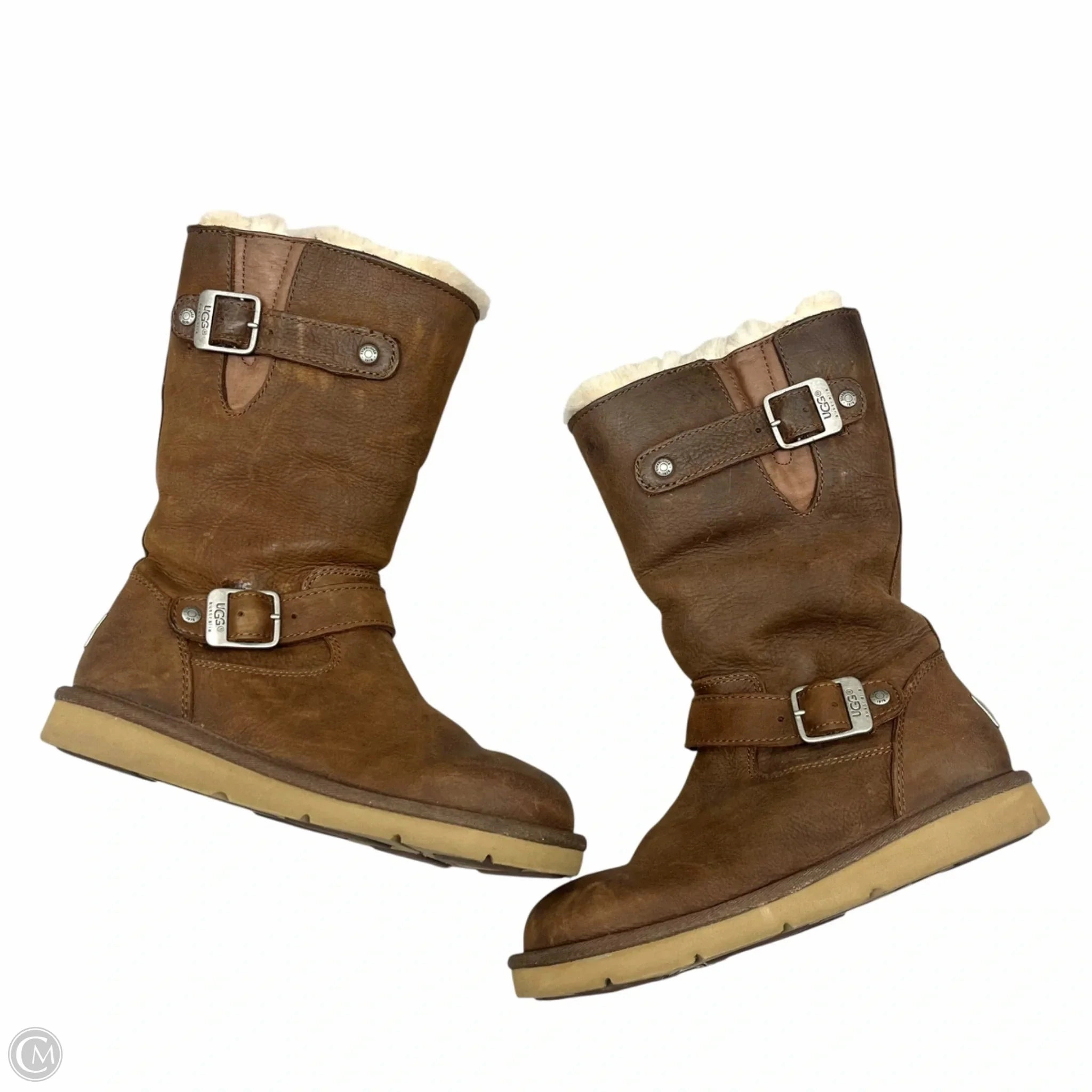 Boots Designer By Ugg In Brown, Size: 6 Tech Knit Reinforced Heel Cup