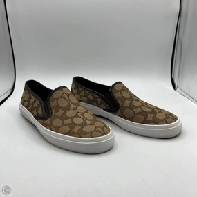 Neutral Glow Anytime Go Shoes Designer By Coach In Brown & Cream, Size: 8.5