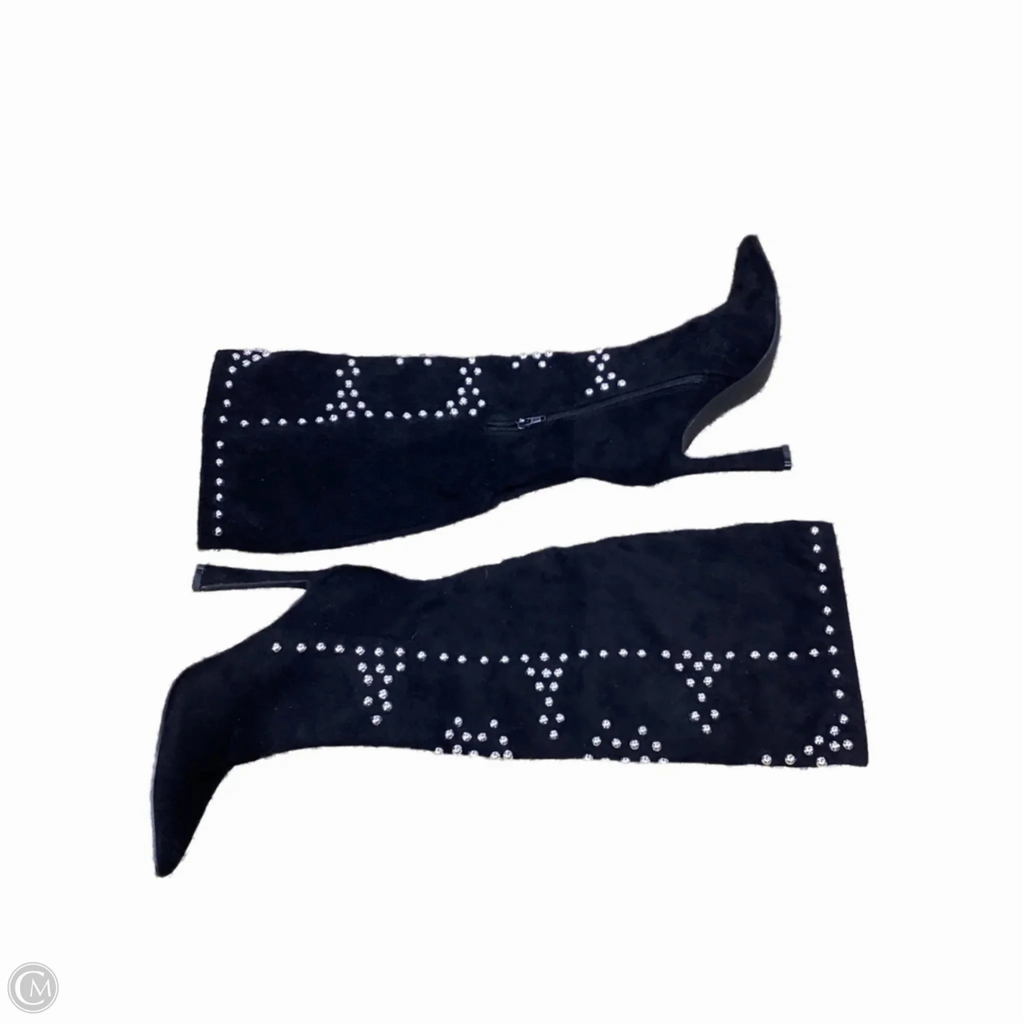 Boots Knee Heels By Clothes Mentor In Black, Size: 5.5 TPU Outsole Heavy Use