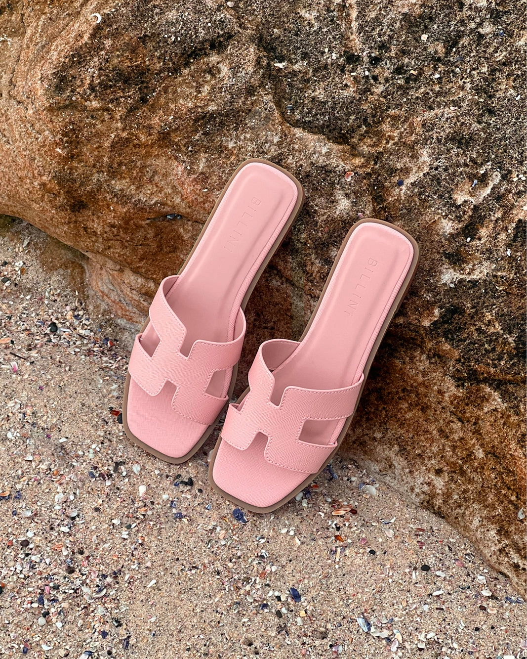 GORDY - DUSTY ROSE SAFFIANO SHINE Reef Path Slide On