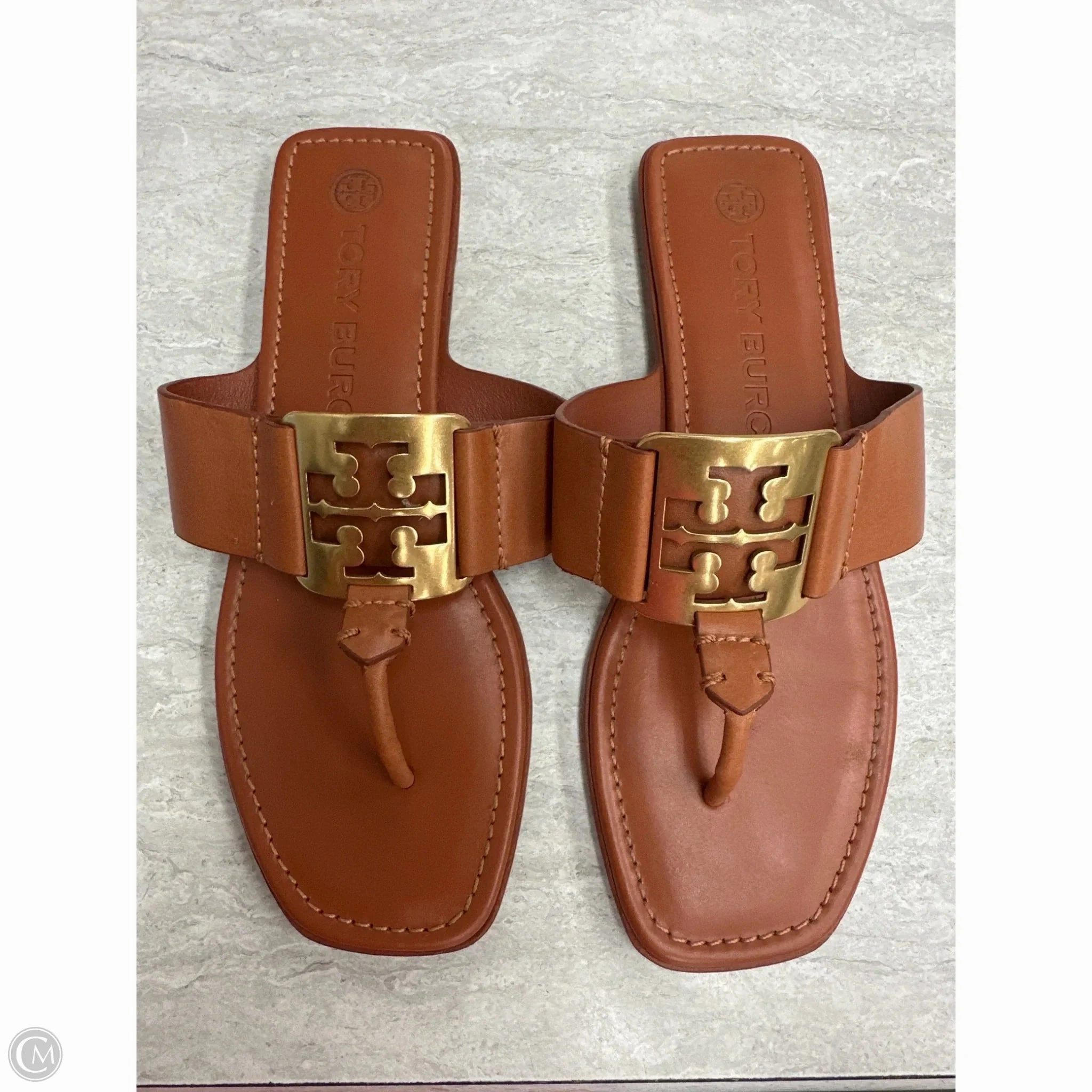 Weekend Casual Stone Grip Sandals Designer By Tory Burch In Tan, Size: 8