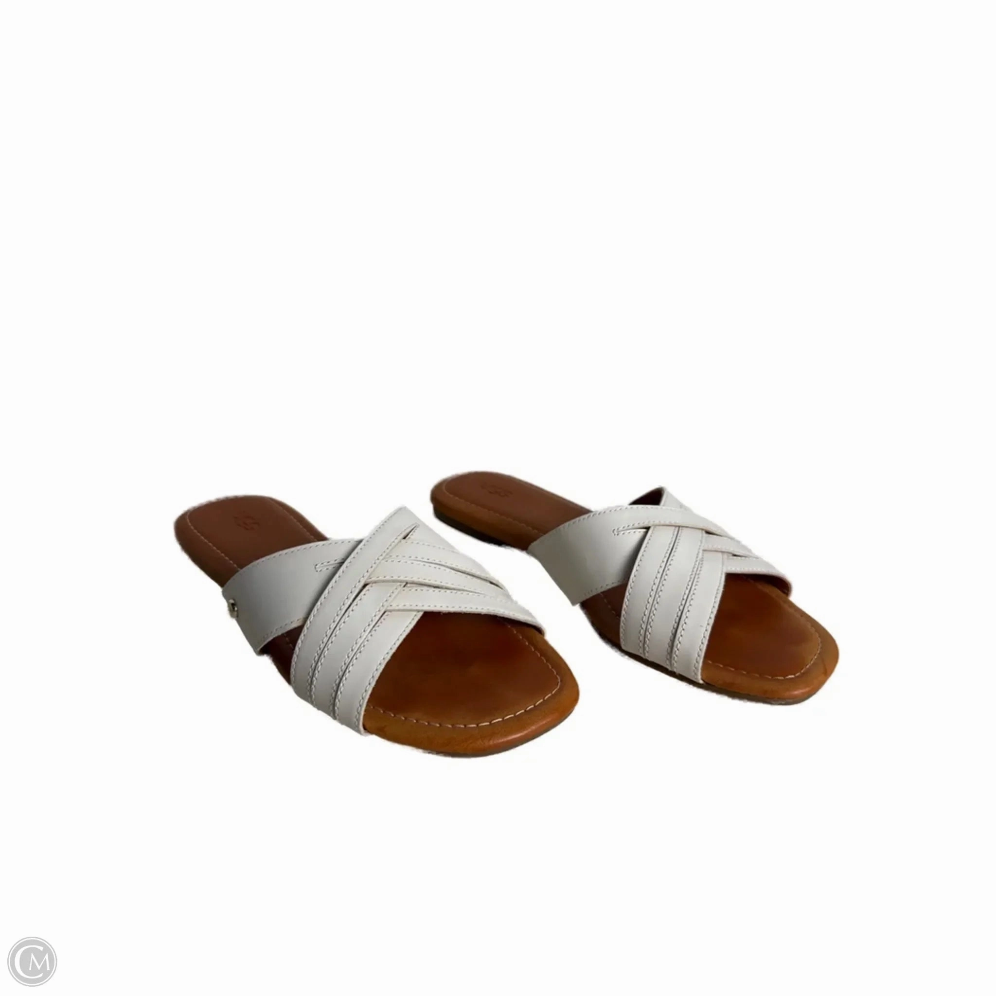 School Day Sandals Designer By Ugg In White, Size: 10