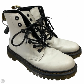 Boots Designer By Dr Martens In White, Size: 7 Pure Black