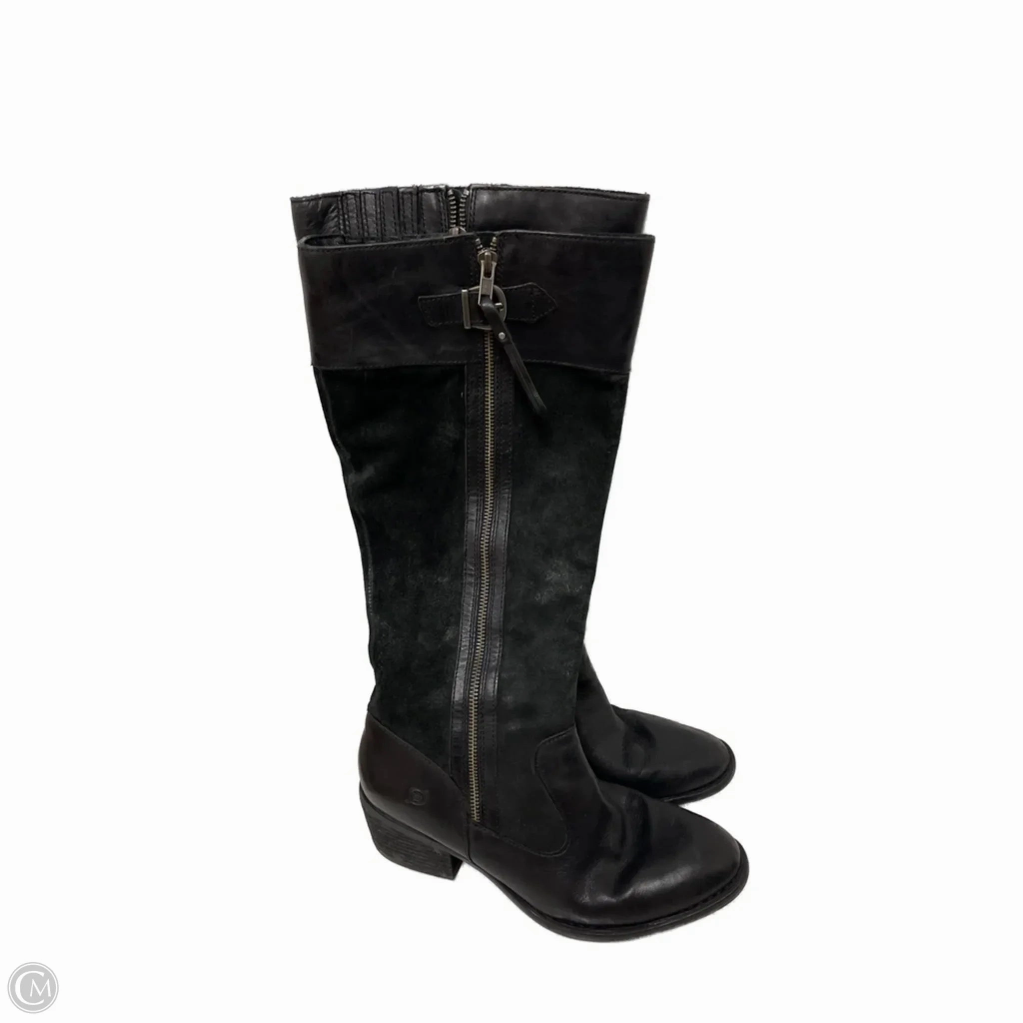 Boots Knee Heels By Born In Black, Size: 9 Free Spirit