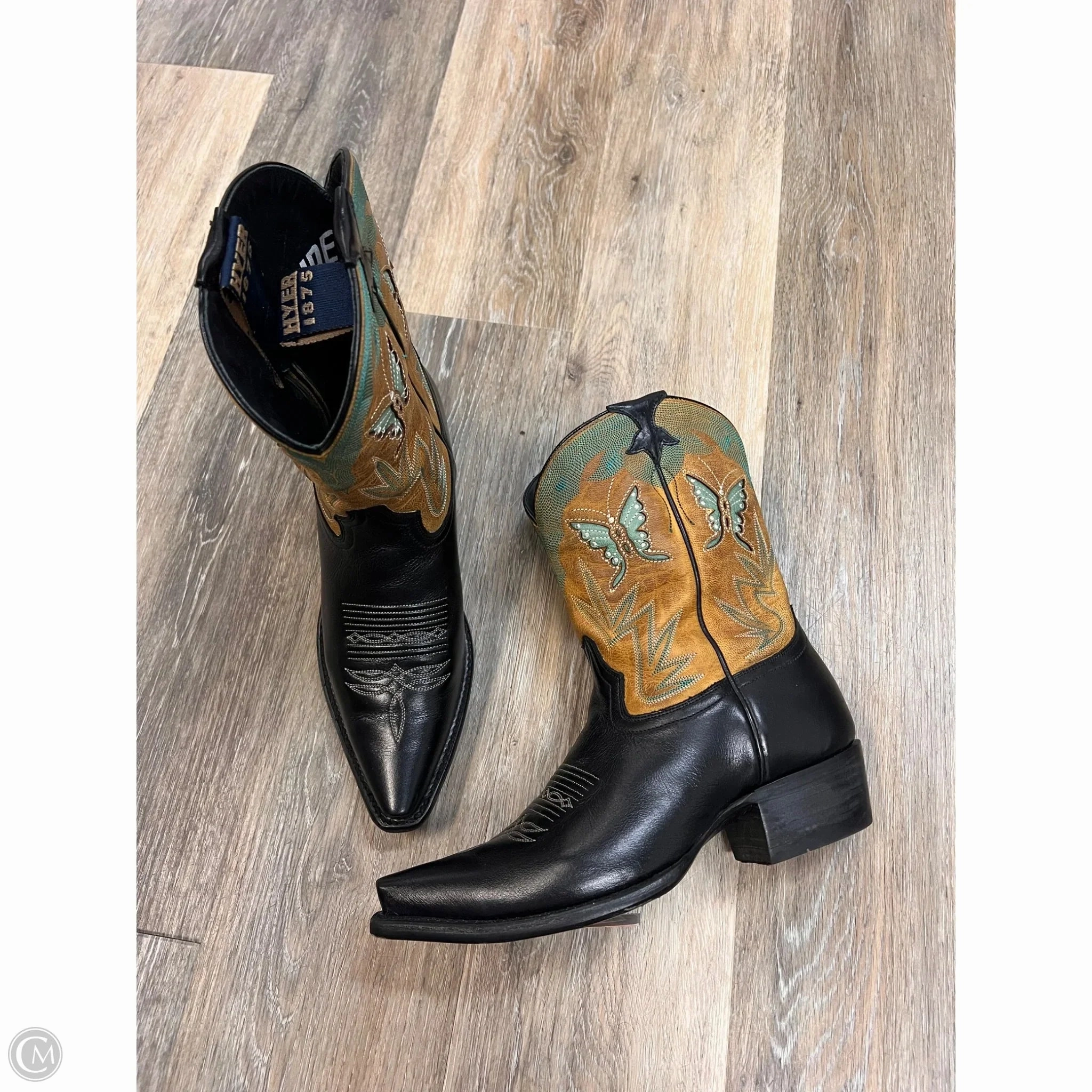 Earth Tones Boots Western By Hyer In Black, Size: 9