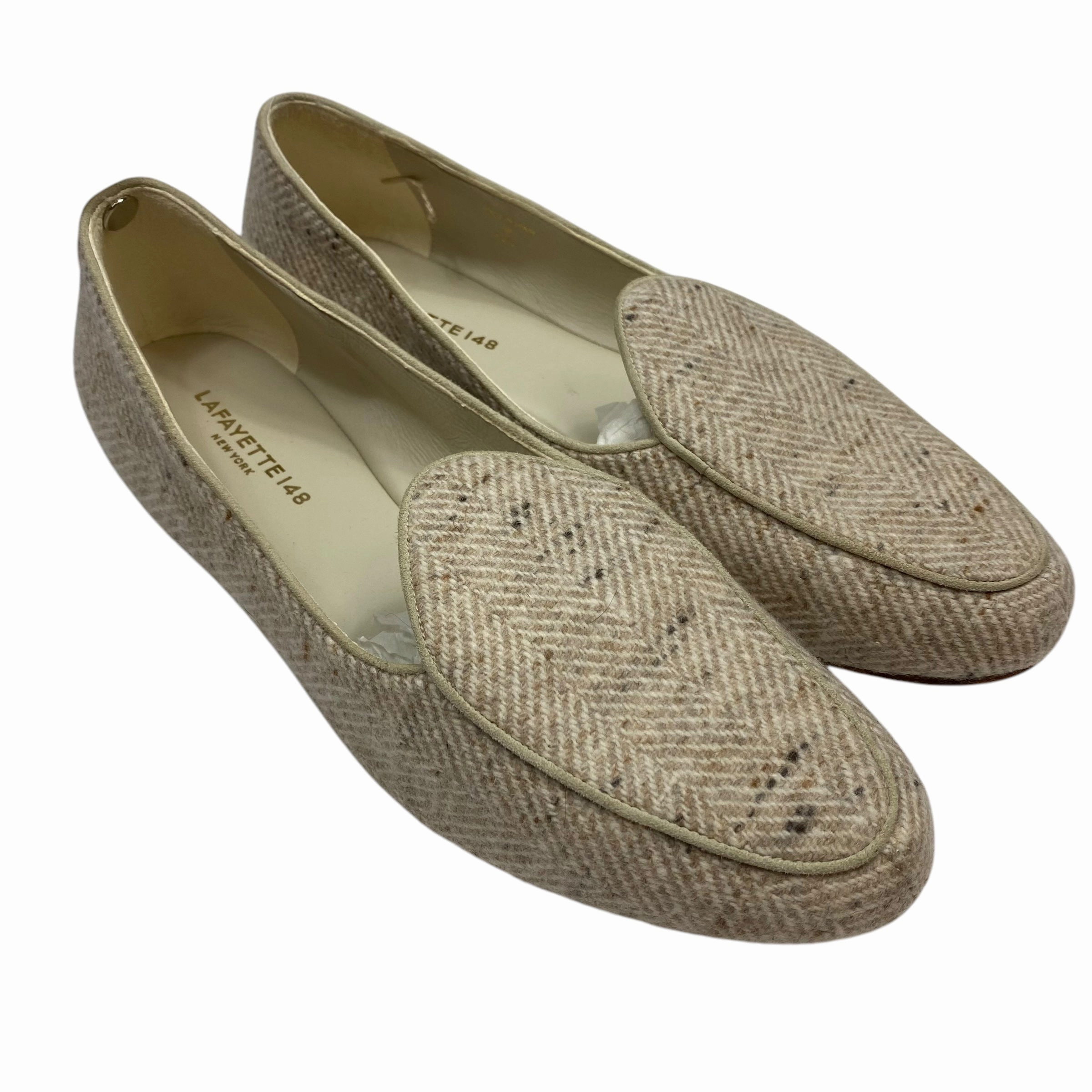 New York Angel Glow Shoes Designer By Lafayette 148 In Cream, Size: 9