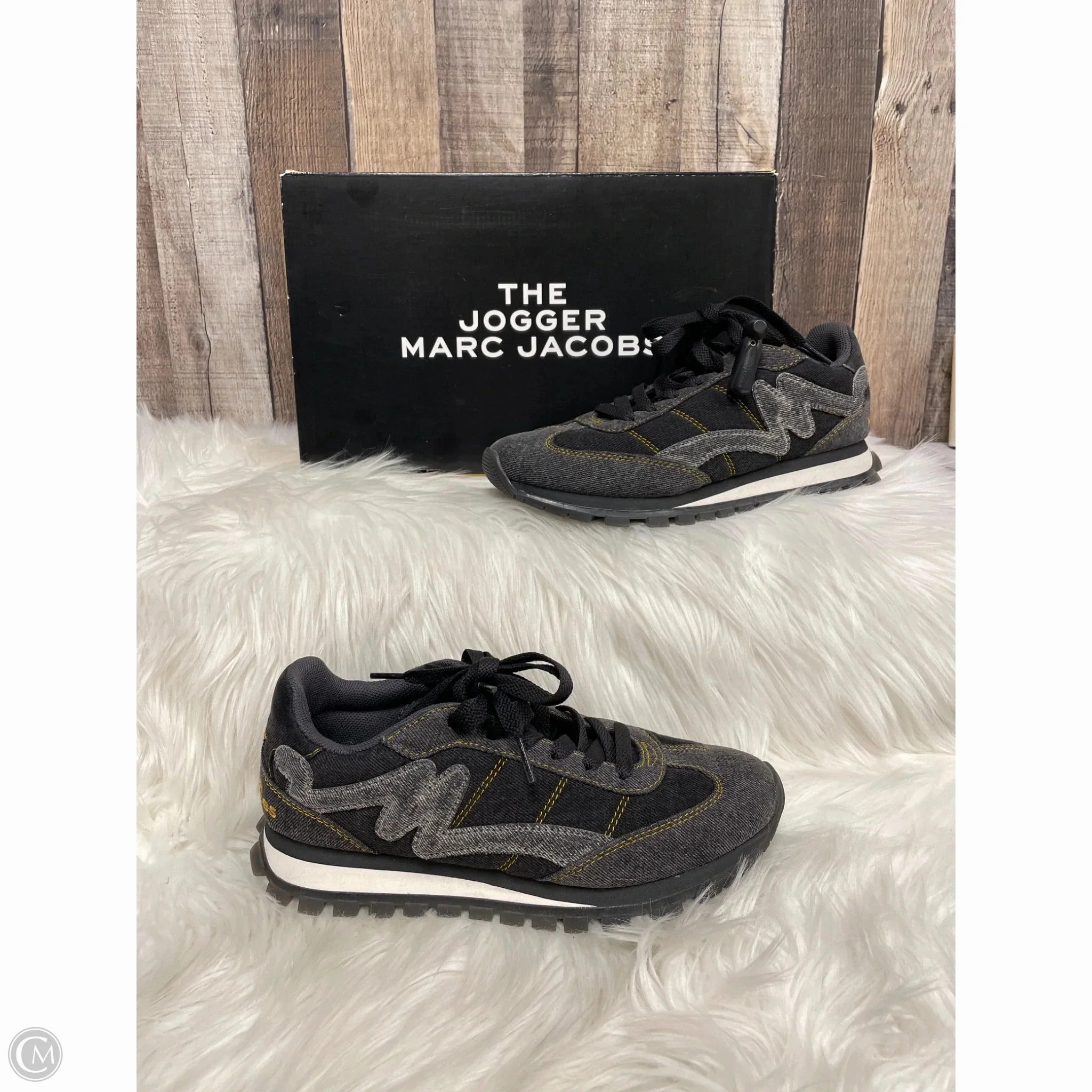 Shoes Designer By Marc Jacobs In Black & Grey, Size: 8 Strap Mode Energy Core