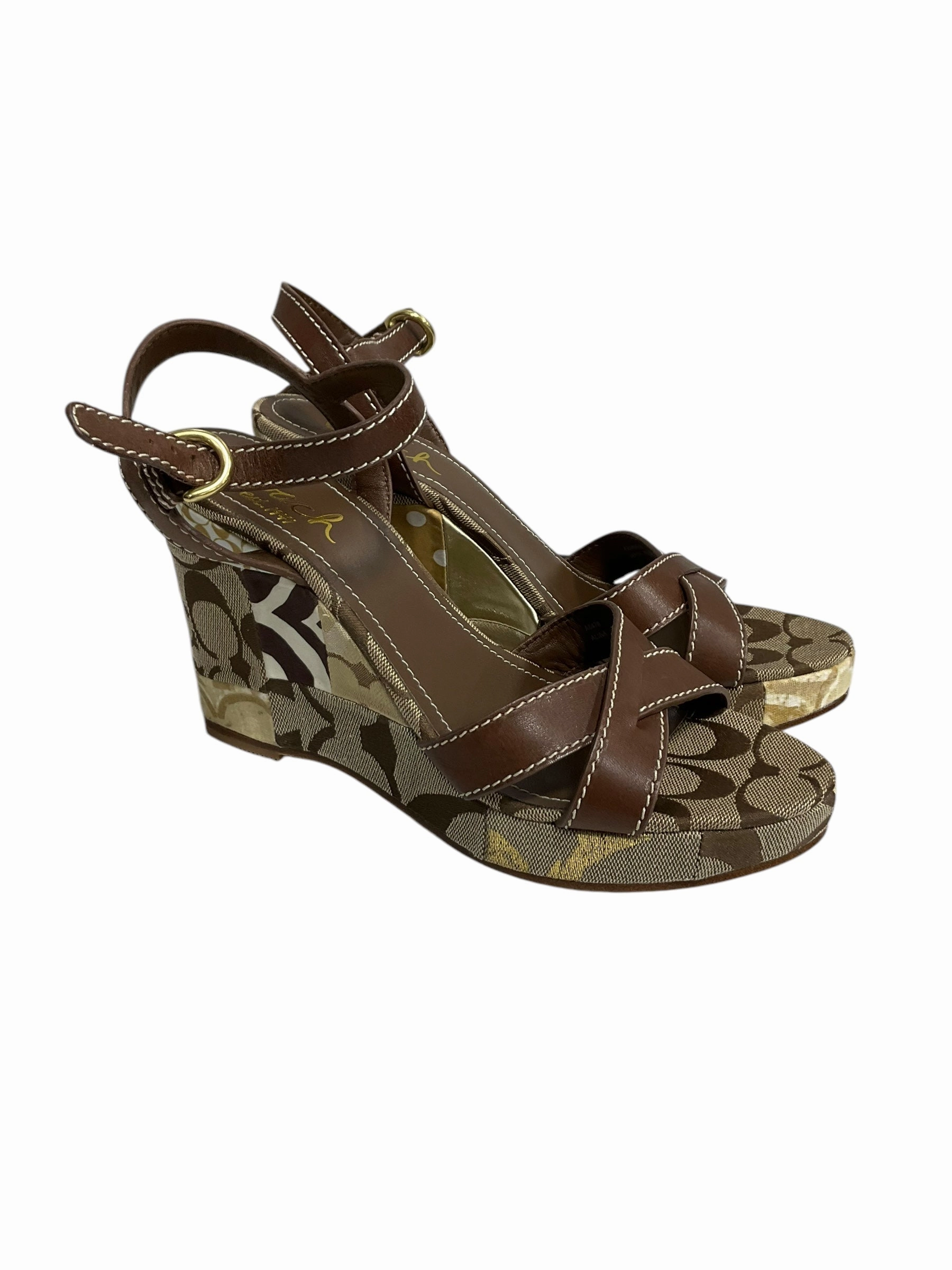 Sandals Designer By Coach In Brown, Size: 7.5 Anti Fatigue Footbed