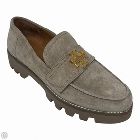 Abrasion Resistant Material Everly Suede Logo Loafers Shoes Designer By Tory Burch In Taupe, Size: 9