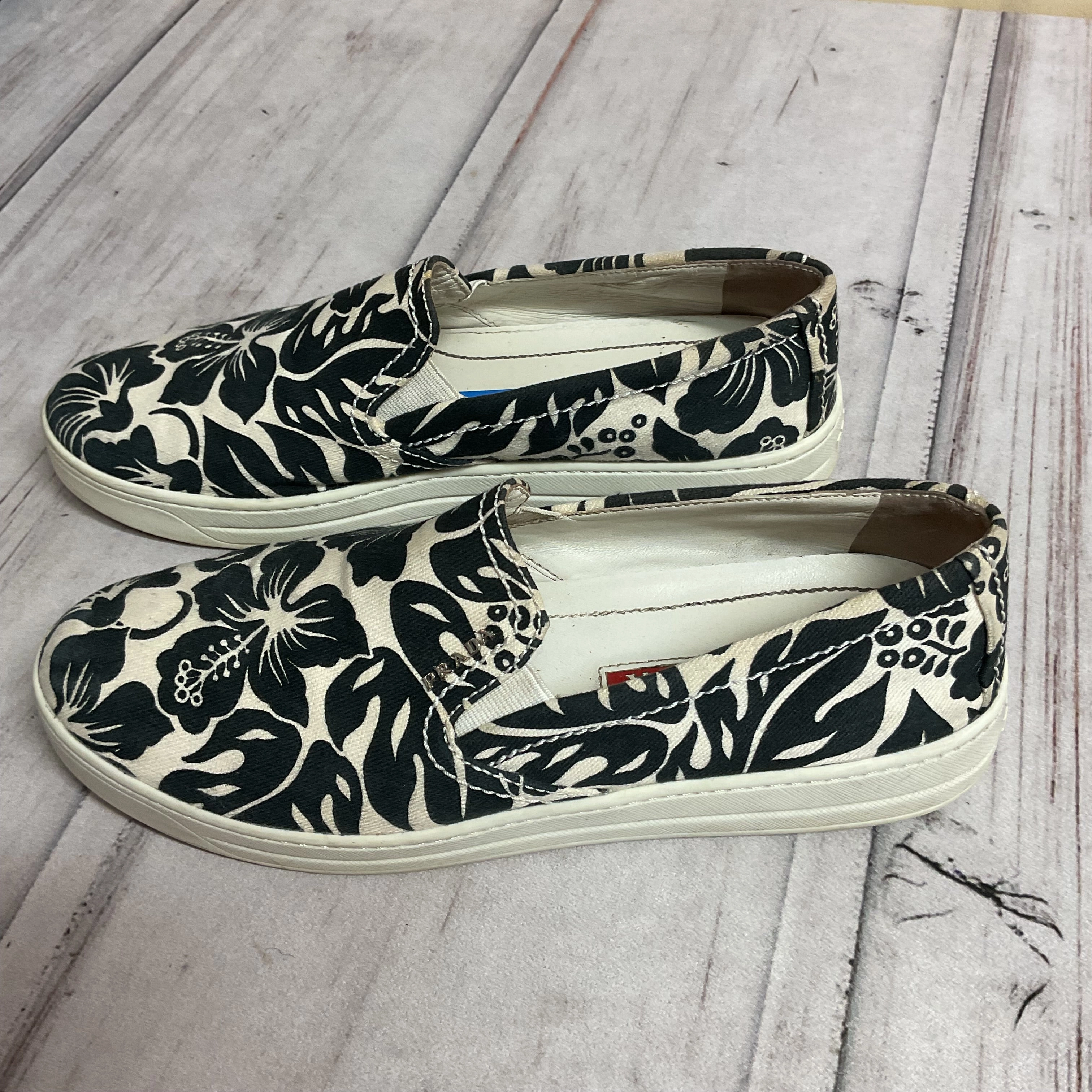 Agile Path Joint Care Shoes Luxury Designer By Prada In Blue & White, Size: 38