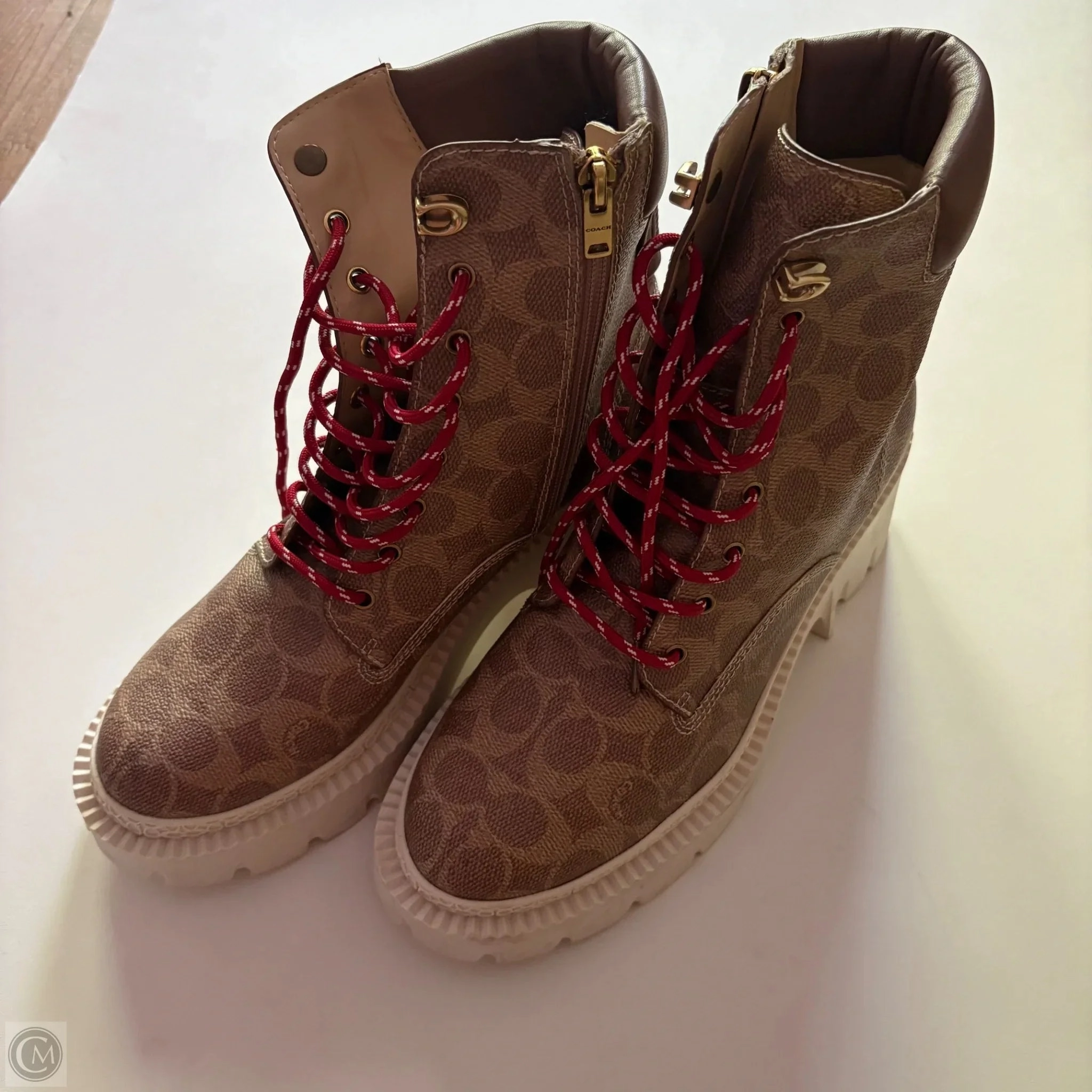 Icon Edge Boots Designer By Coach In Brown, Size: 9.5