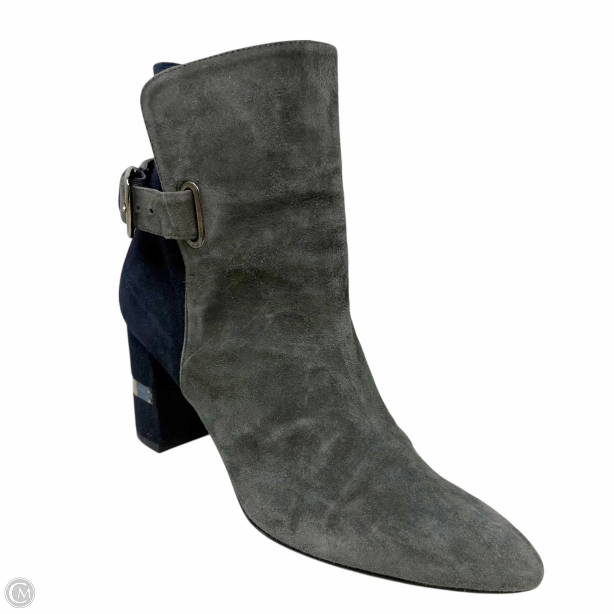 Imback Ankle Boots Designer By Stuart Weitzman In Blue & Grey, Size: 7.5 Reinforced