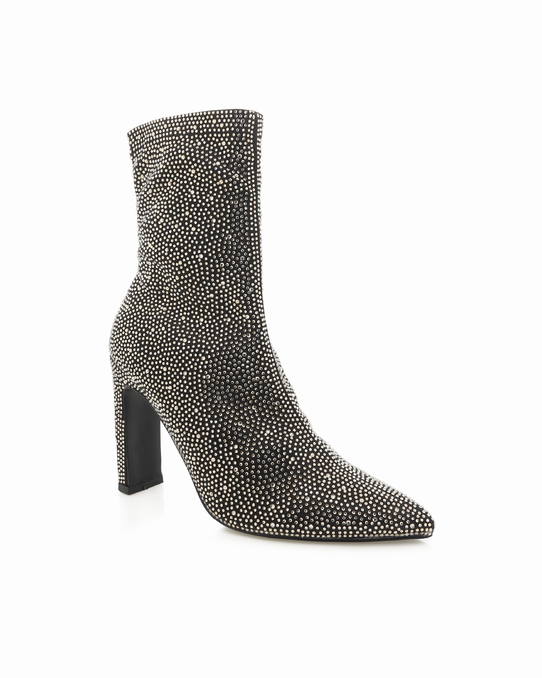 BRITTANY - BLACK SATIN-RHINESTONE Metallic Edge