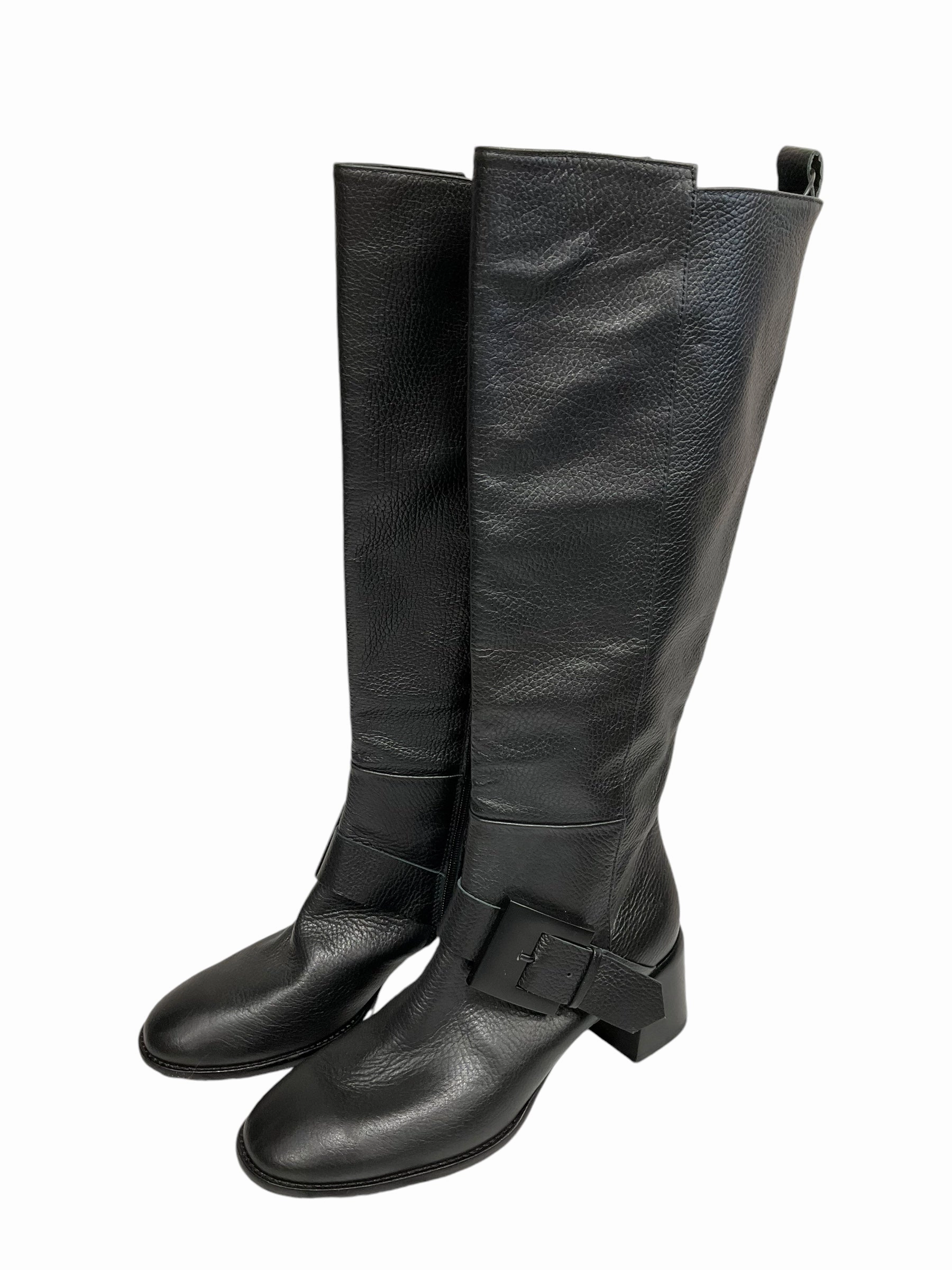 Boots Knee Heels By Clothes Mentor In Black, Size: 9 Modern Utility