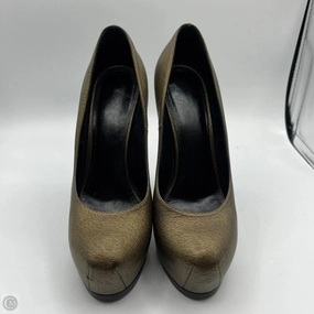 Anti Odor Busy Professionals Gym Quick Shoes Luxury Designer By Yves Saint Laurent In Bronze, Size: 7