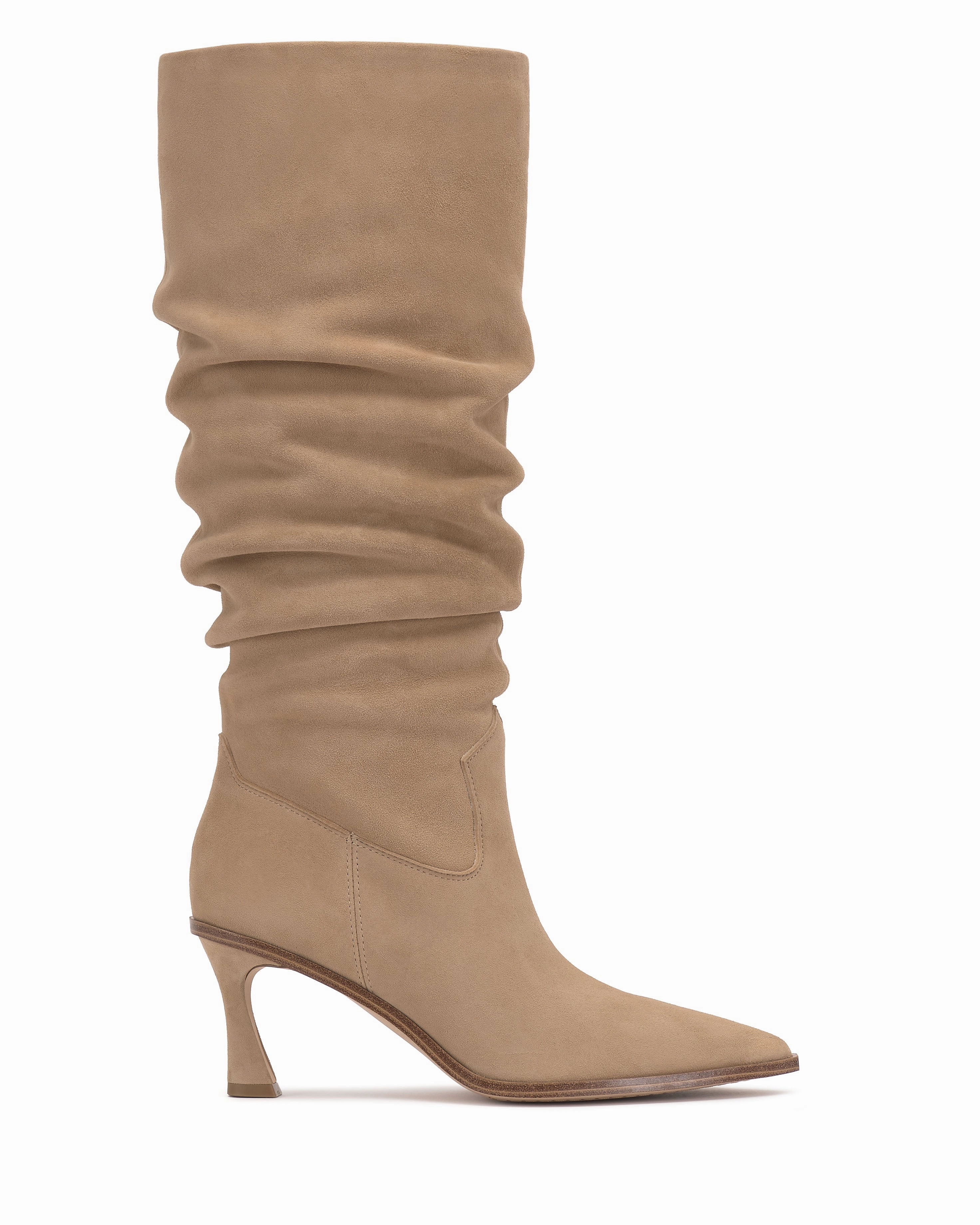 Kindre Wide Calf Slouchy Knee High Boot Easy Wear Dual Tone