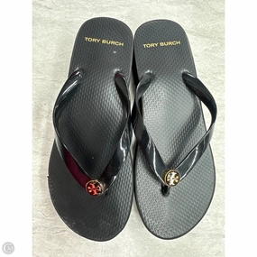 Sandals Designer By Tory Burch In Black & Gold, Size: 6.5 AI Path construction