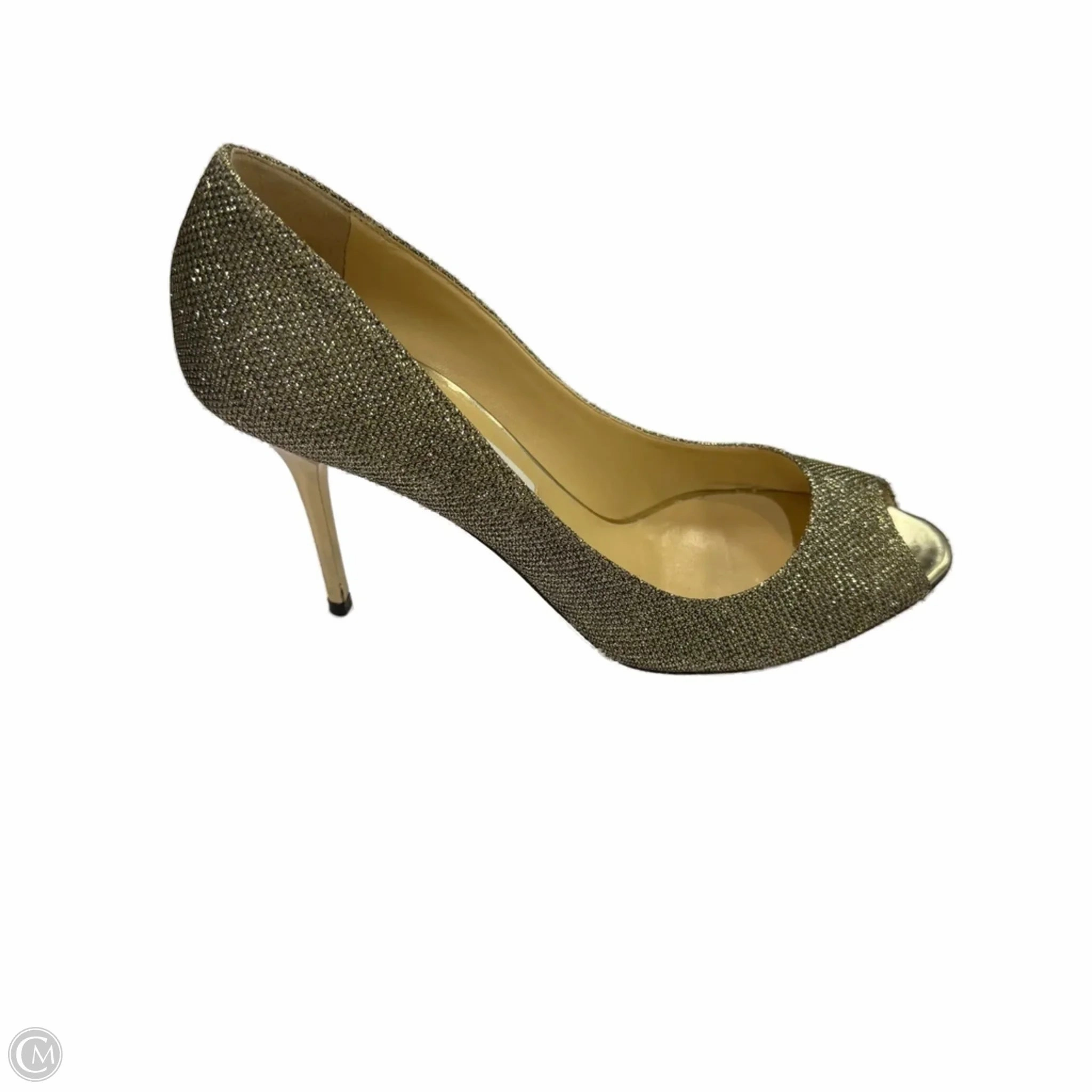 Impact Dispersion System Trendy Shoes Luxury Designer By Jimmy Choo In Gold, Size: 10