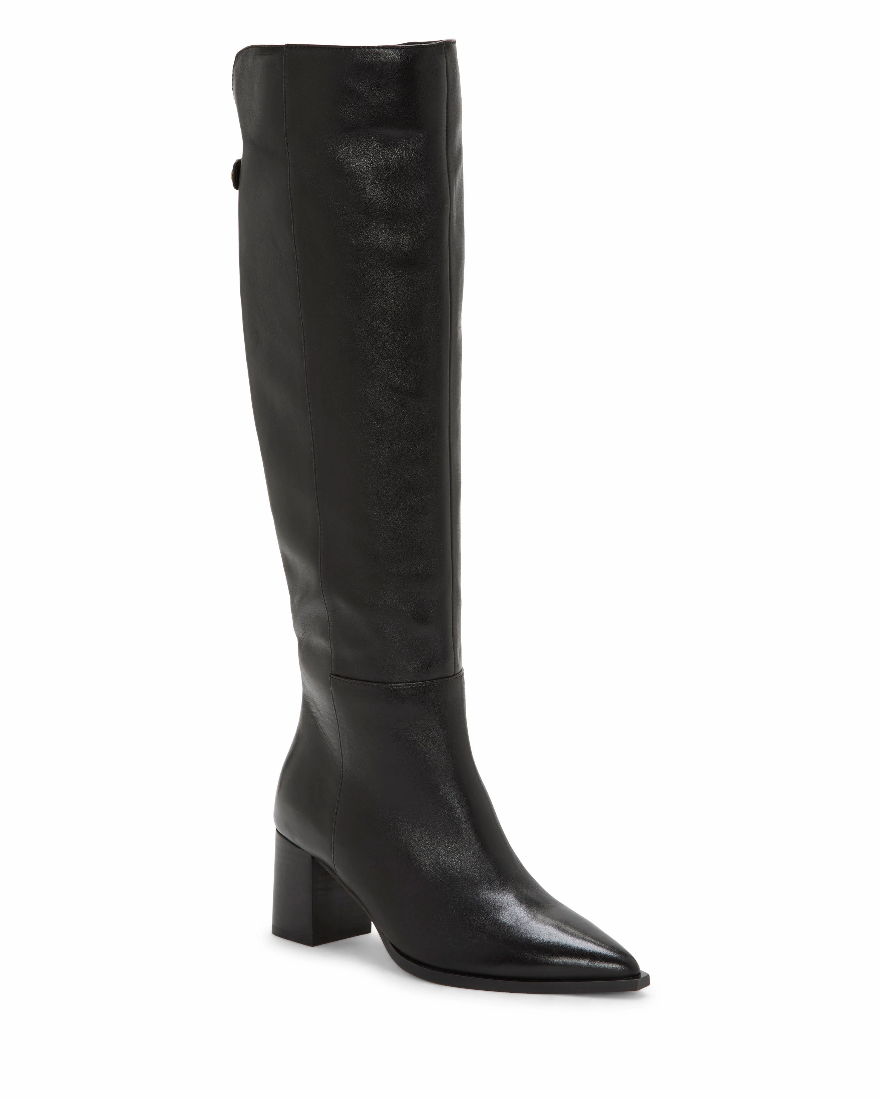 Leather Upper Lace Tie Lilibet Narrow Calf Knee High Boot