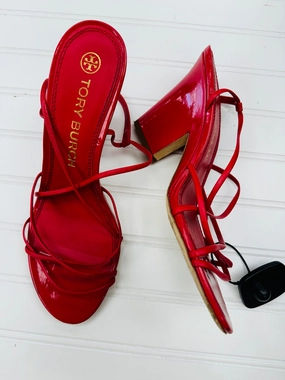 Cool Pop Red Sandals Designer Tory Burch, Size 10