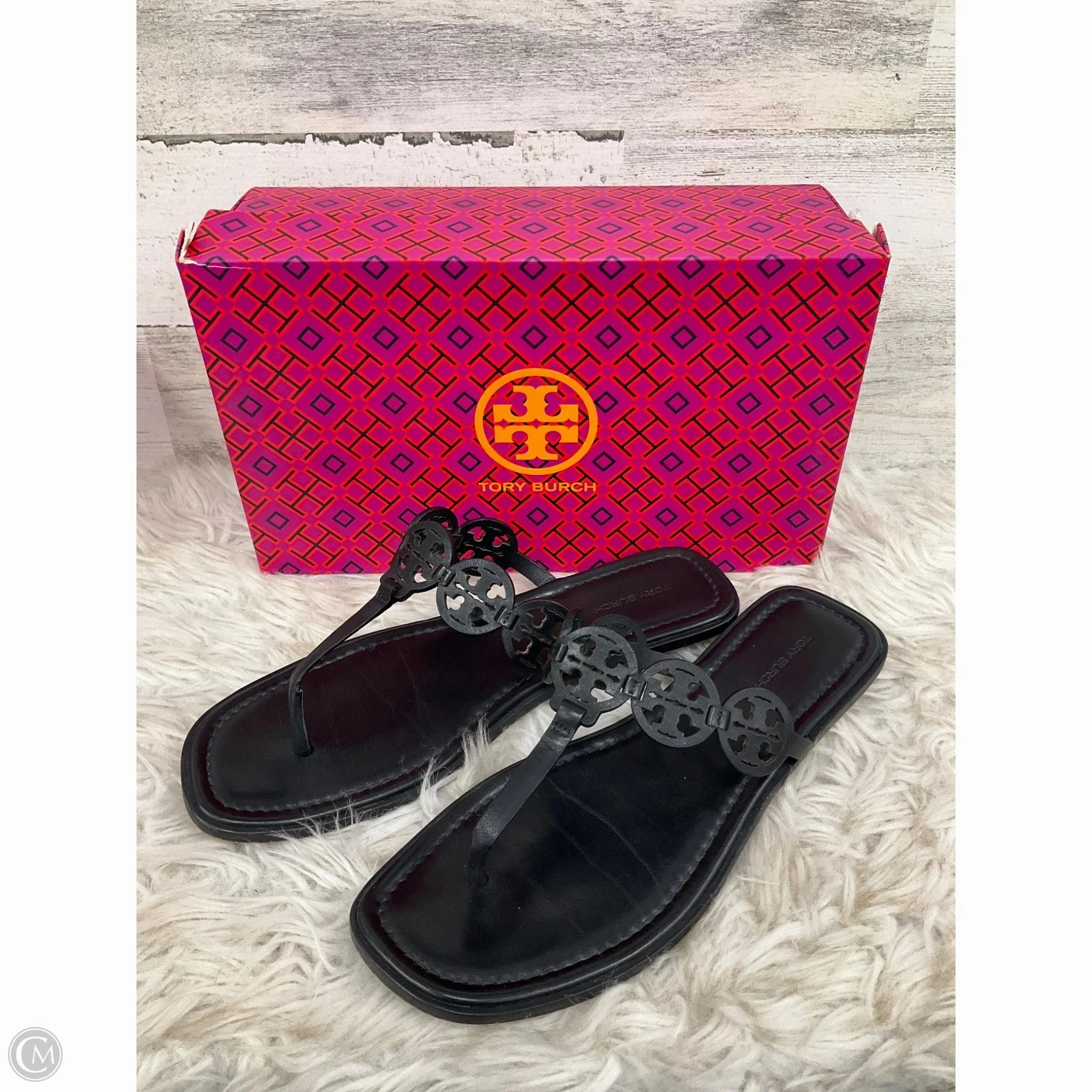 Nordic Tone Ventilated Mesh Travel Enthusiasts Sandals Designer By Tory Burch In Black, Size: 10