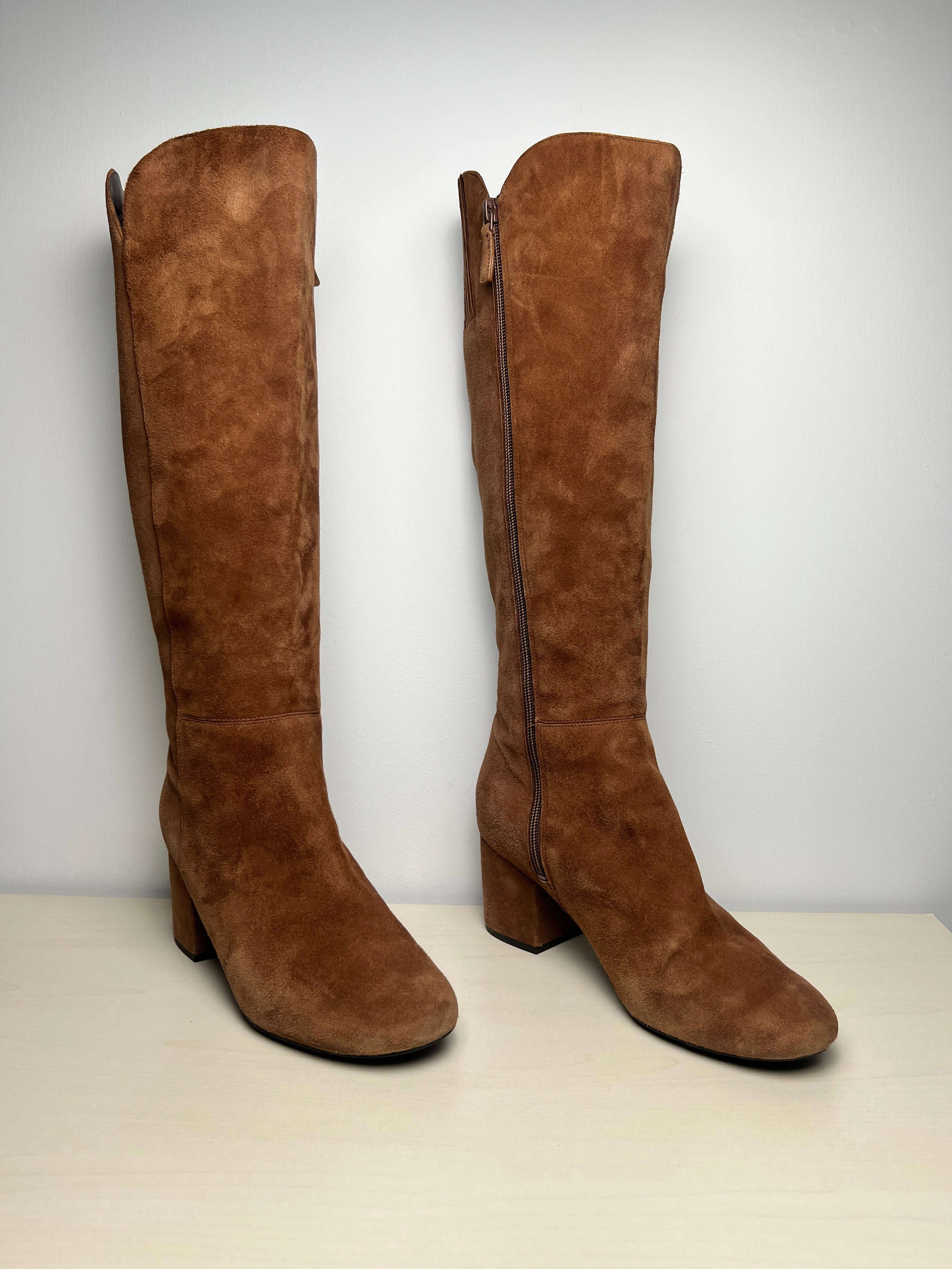 Shock Absorbing Snowy Path Daily Commuter Boots Knee Heels By Cole-haan In Brown, Size: 9