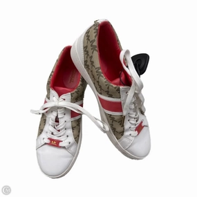 Thermoplastic Frame Shoes Designer By Michael Kors In Orange & White, Size: 7