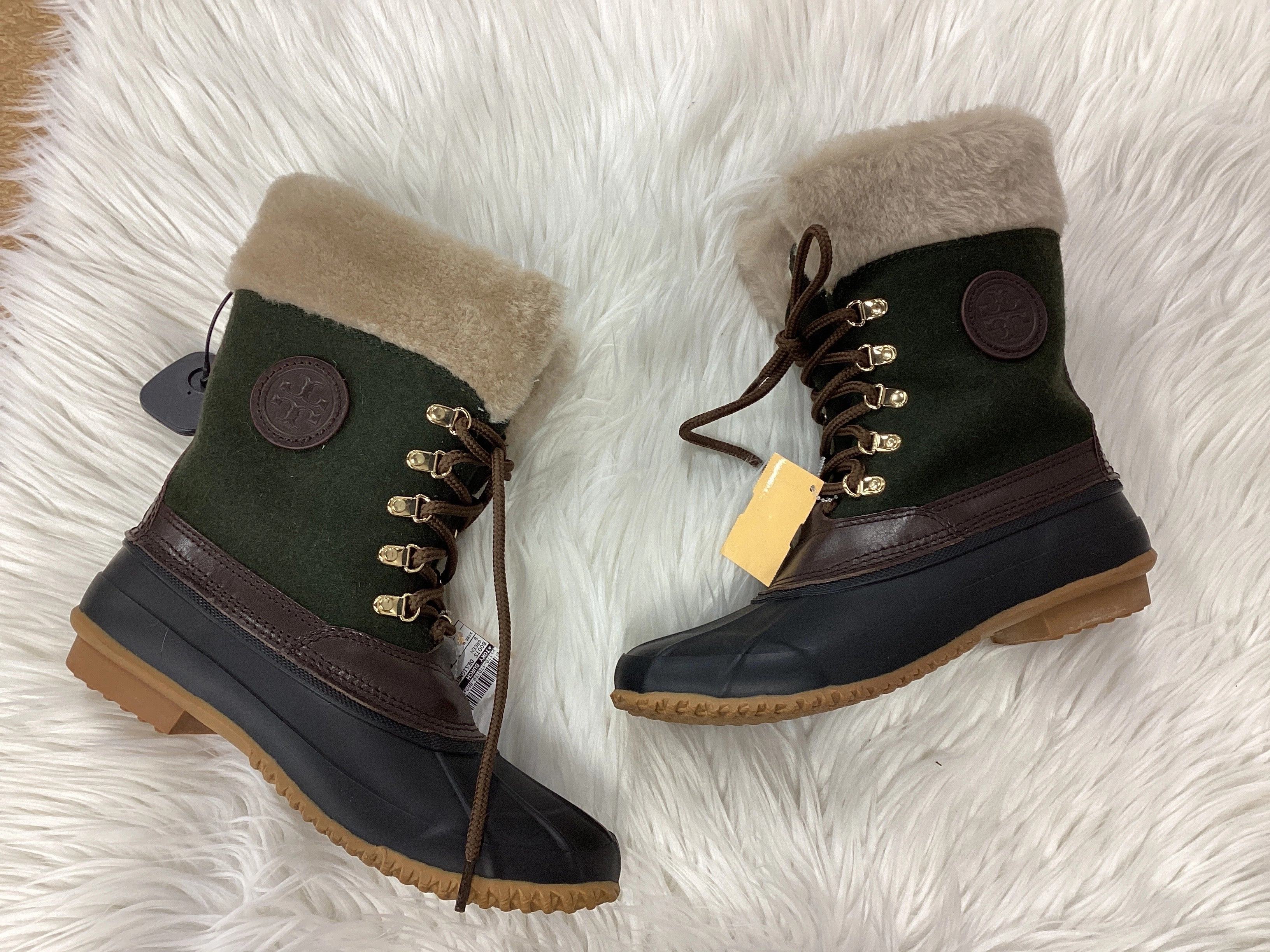 Anytime Go French Soft Boots Designer By Tory Burch In Green, Size:8