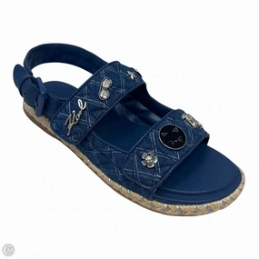 Urban Chill Charlay Denim Espadrille Sandals Designer By Karl Lagerfeld In Blue Denim, Size: 7
