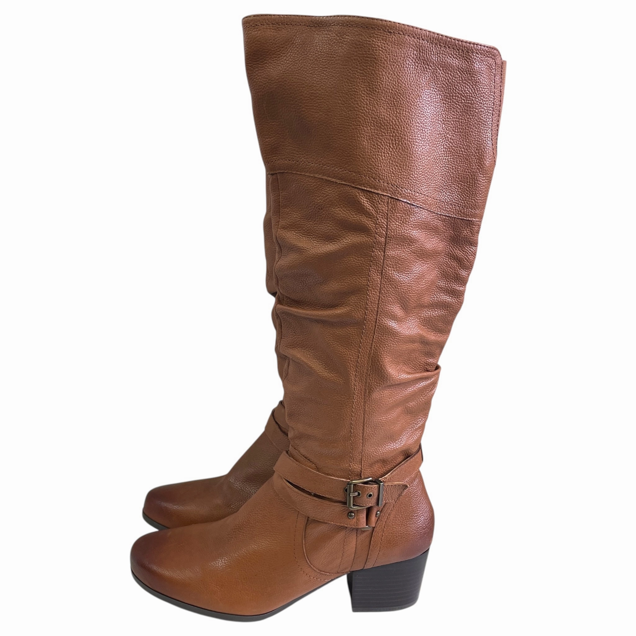 Water-resistant Boots Knee Flats By ARRAY In Tan, Size:12