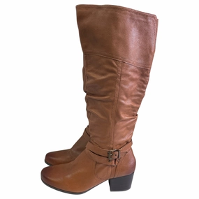 Water-resistant Boots Knee Flats By ARRAY In Tan, Size:12