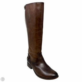 Melissa Button Back Zip Tall Riding Brown Boots Designer By Frye In Cognac, Size: 7 sports